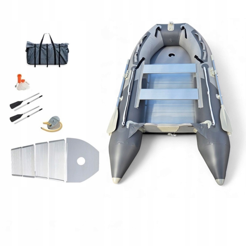 Ponton Kormoran 330D Lux Grey/Grey Kil aluminiowa Podłoga Szary