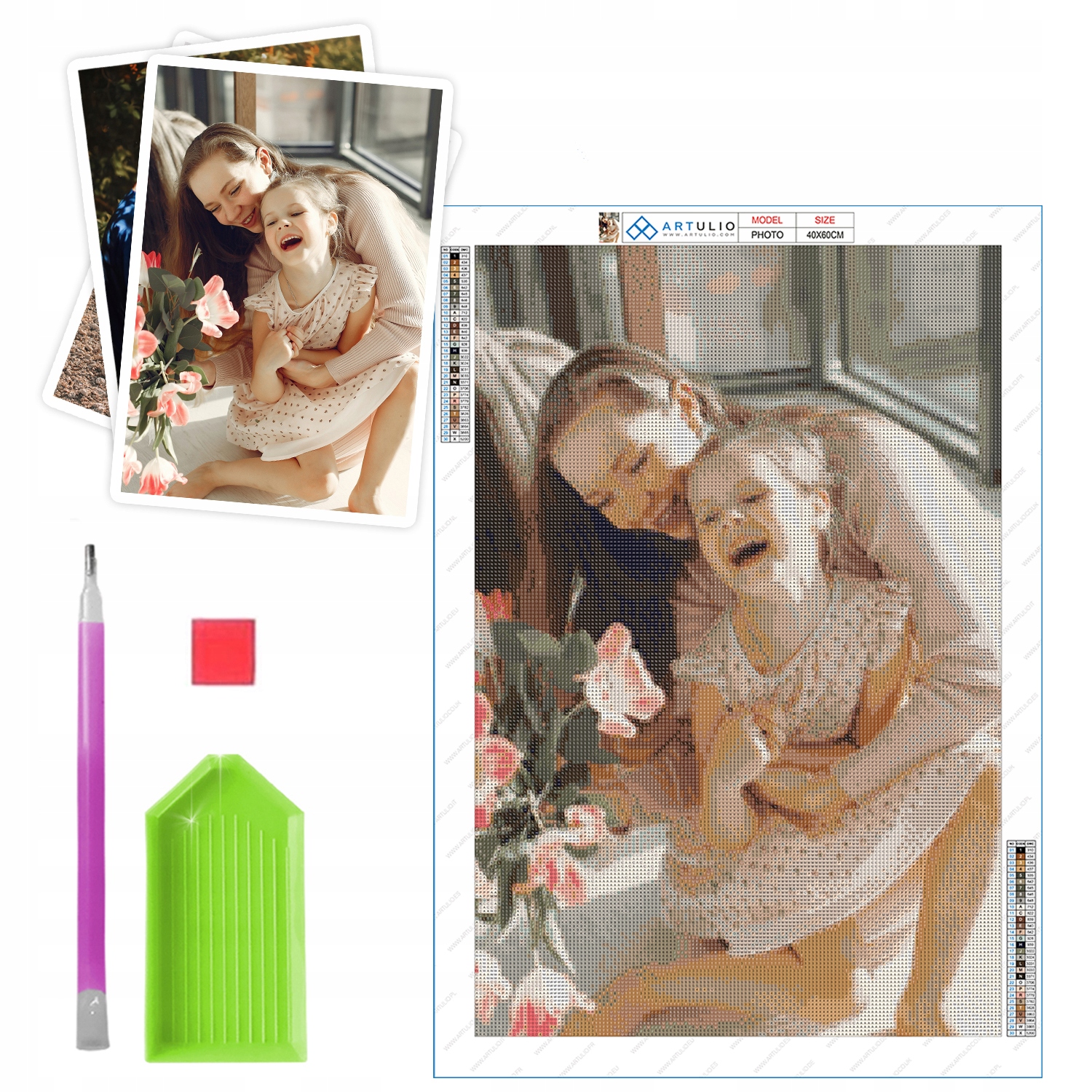 Diamantová Výšivka z vaší fotografie 60x40cm Diamond Painting Mozaika Set