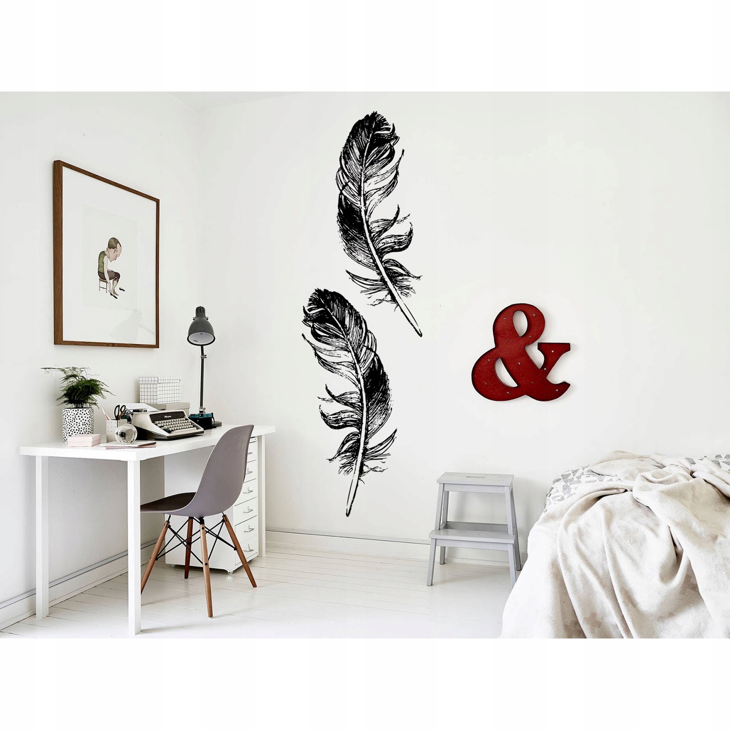 

Flizelina tapeta Pióro czarno-biały wzór 208x146cm