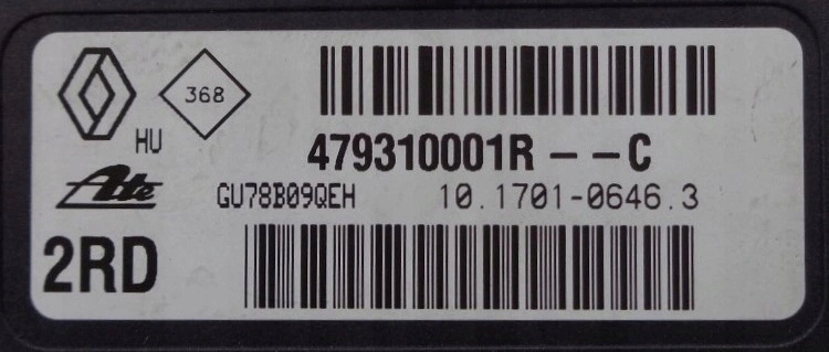 RENAULT LAGUNA III 08 R MODUŁ CZUJNIK ESP Producent części ATE
