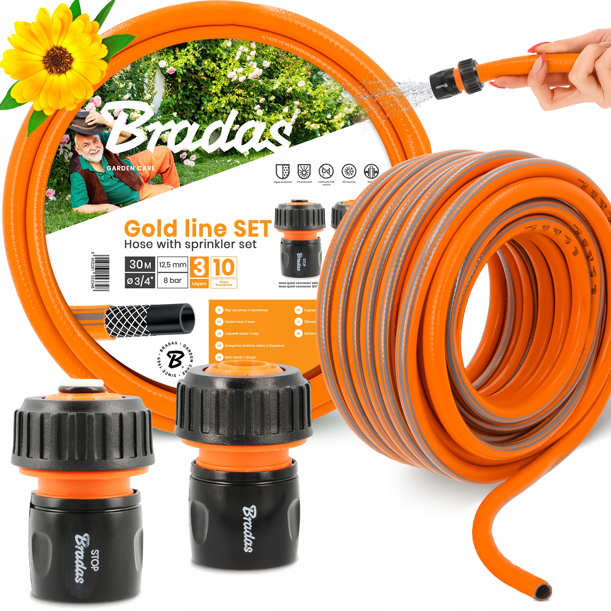 Záhradná Hadica 3/4 30 M 3-VRSTVOVÁ, Pružná, Gumová, Zalievacia, Yo