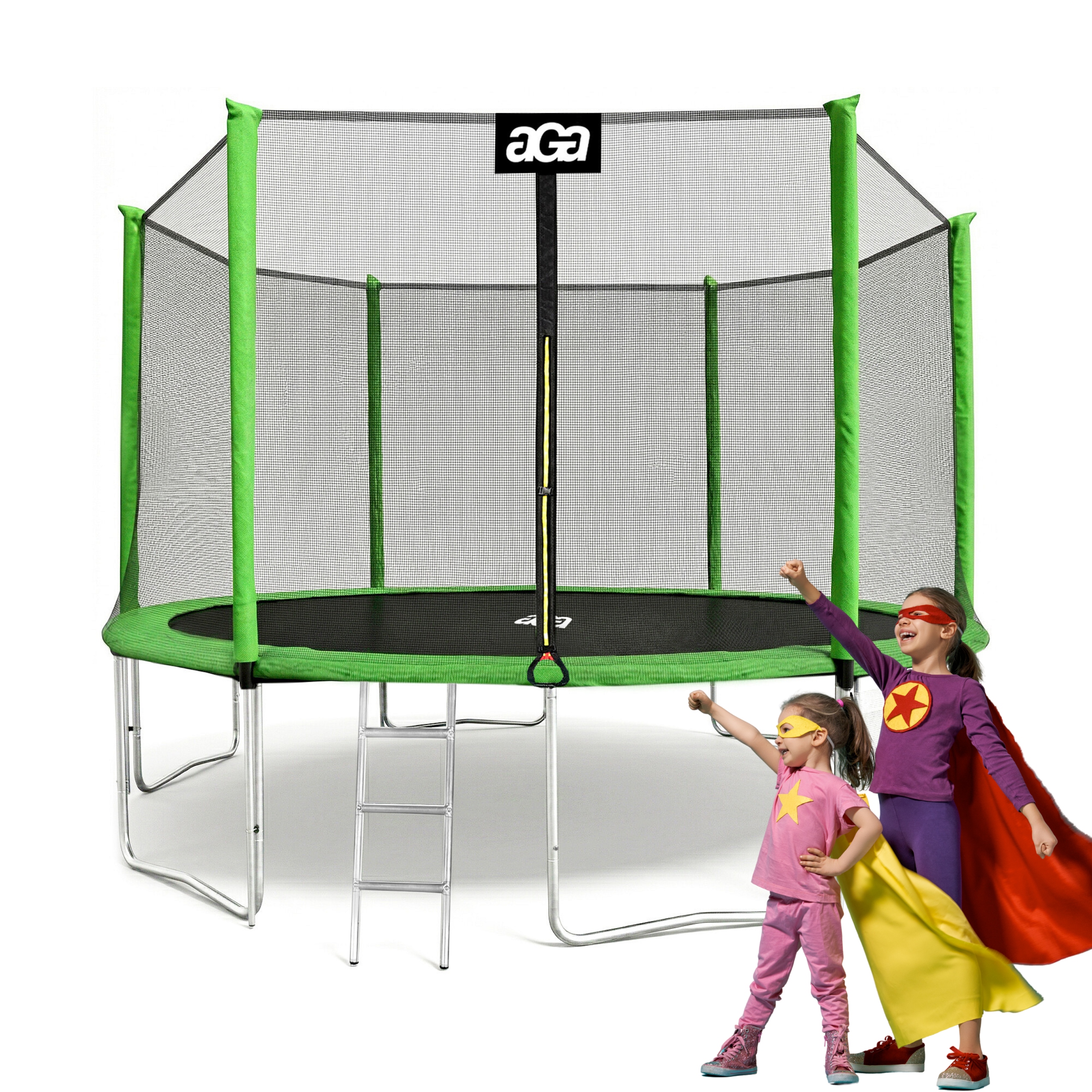 Premium Trampolina Sport Pro 430 cm 14 ft. Aga Zielona Max Bezpieczeństwo