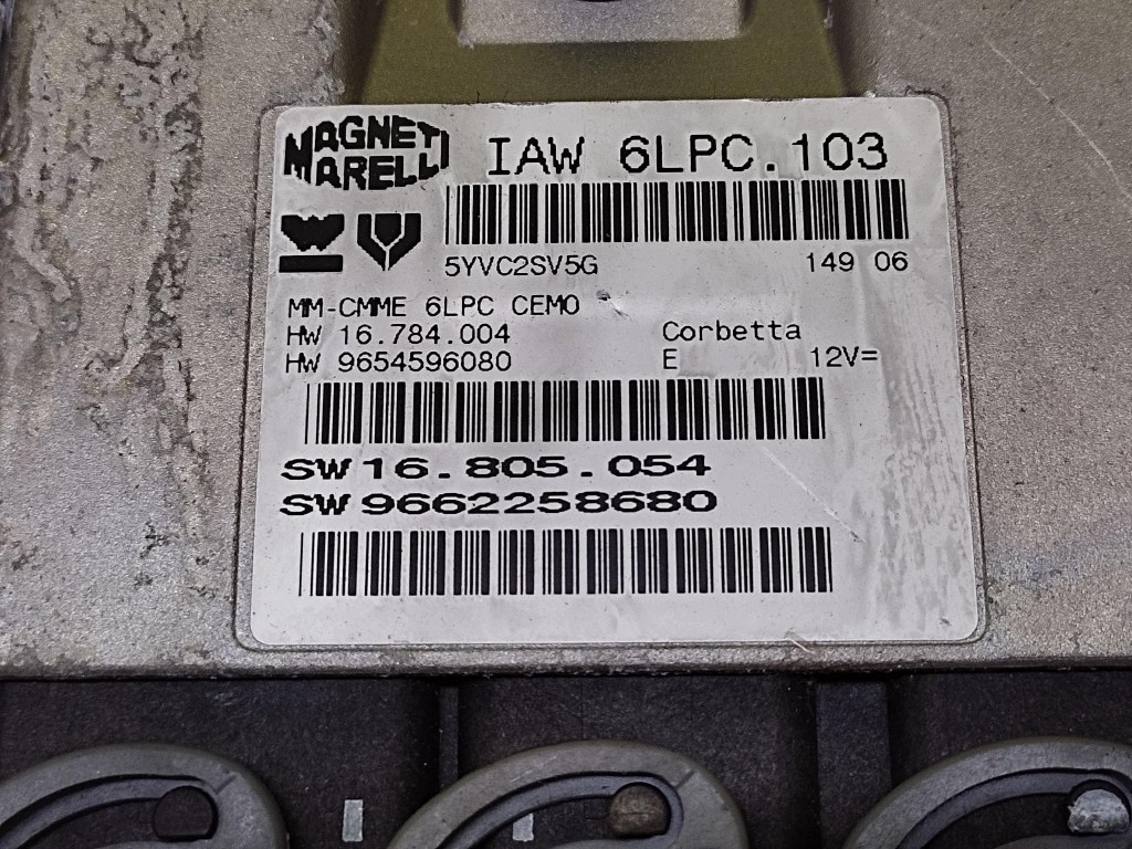 CITROEN C3 control unit of the engine 9662258680