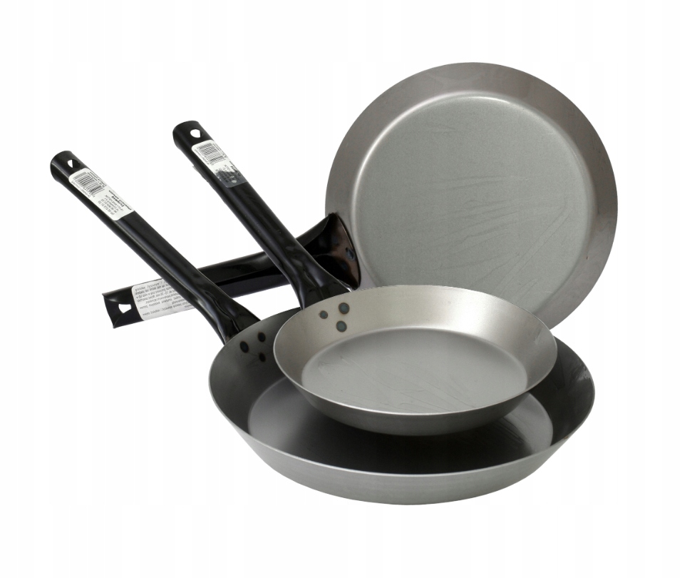 Patelnia cygańska stalowa polska 20+24+28 cm kpl. 3 Patelnie zestaw komplet