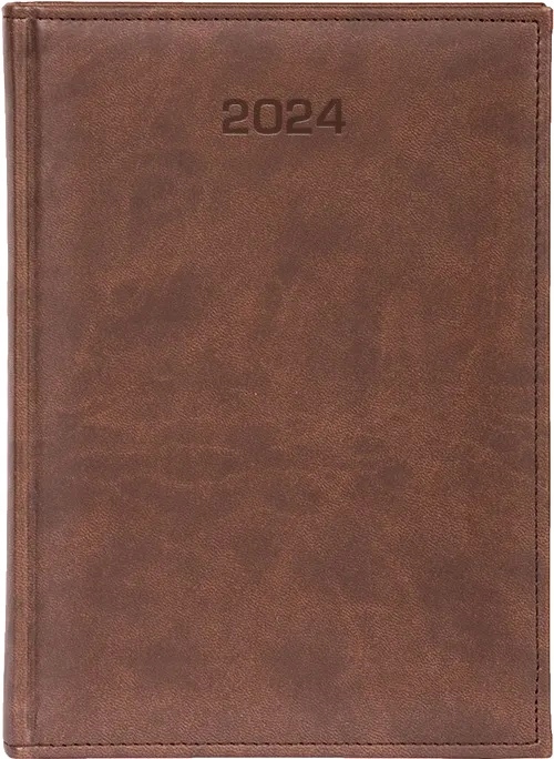 B5 DZIENNY KALENDARZ KSIĄŻKOWY 2024 TERMINARZ VIVELLA CIEMNY BRĄZ