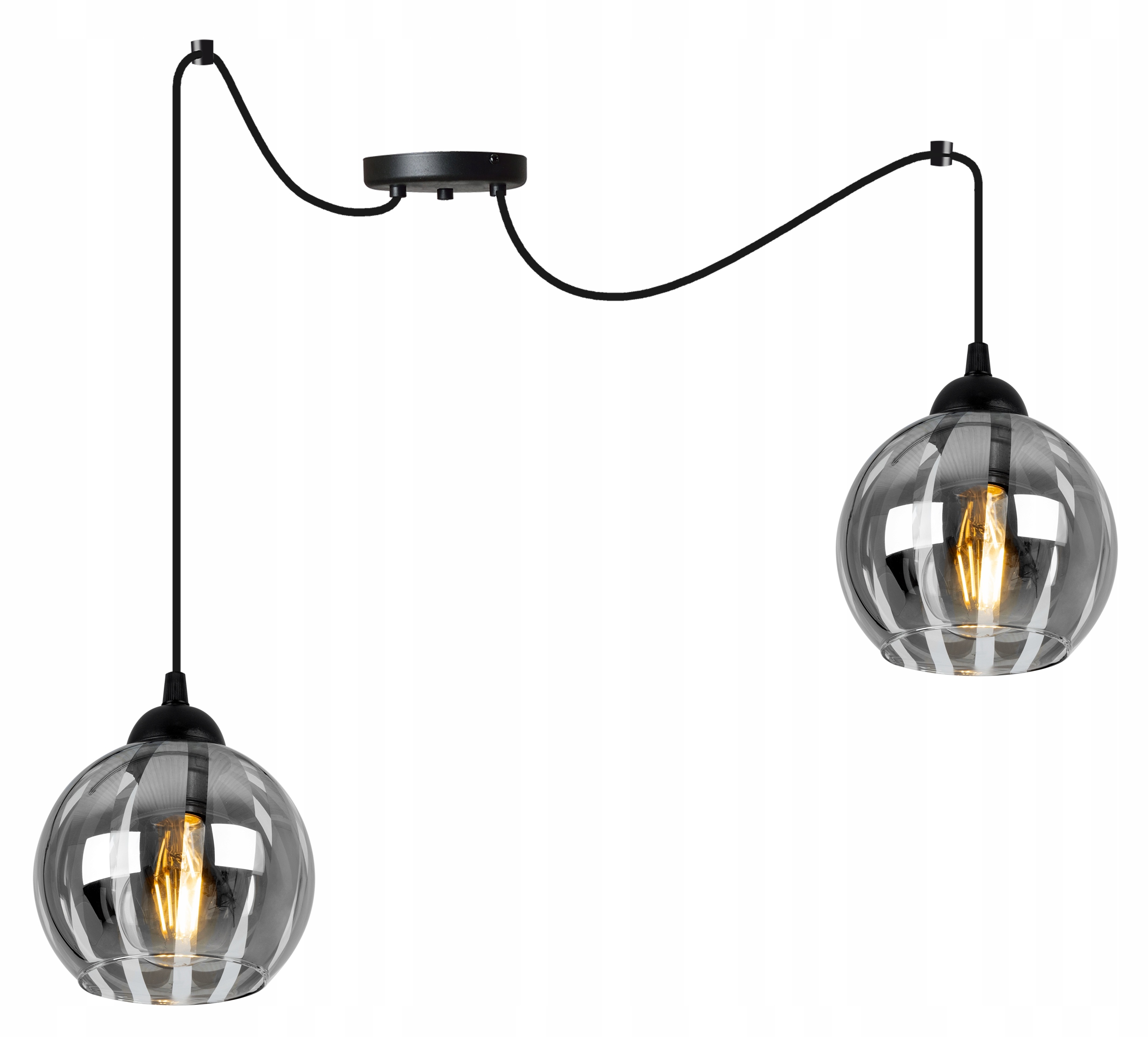 

Lampa Wisząca Chrom Pająk Szklany Klosz