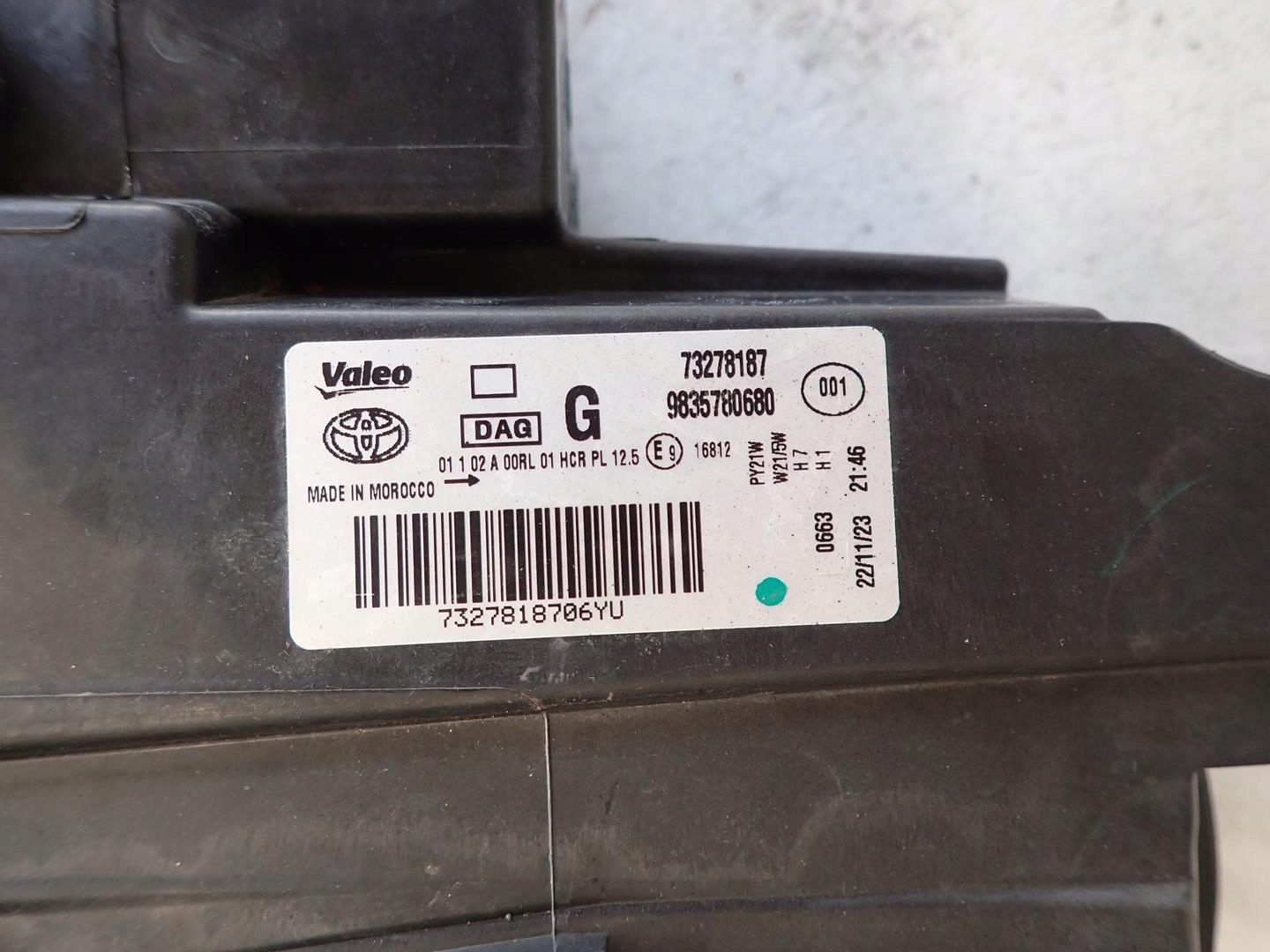 light front left TOYOTA PROACE VERSO CITY 2020- 9835780680