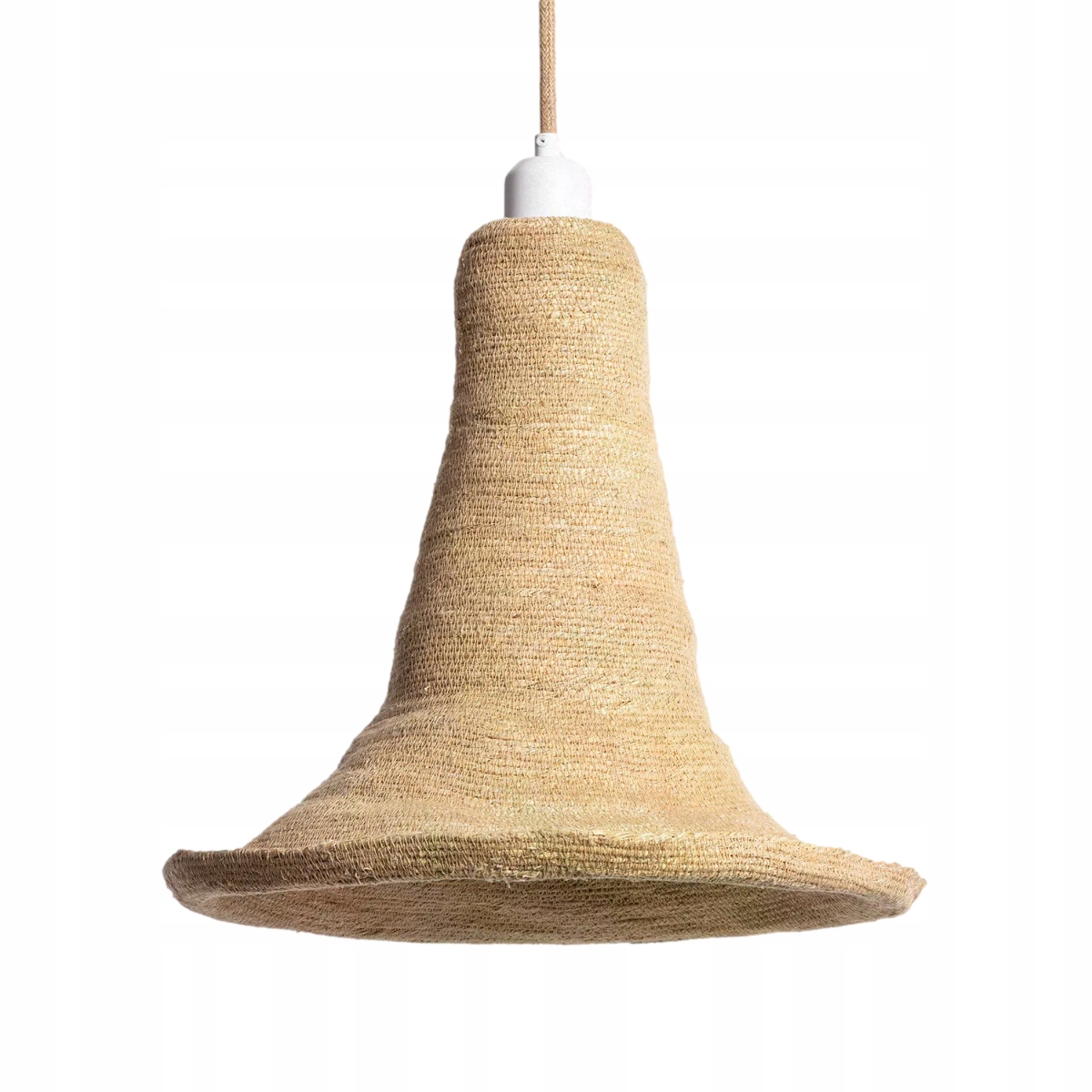 Závesná boho lampa z prírodného vlákna sizal béžová nad stôl ostrovček Abruzzo