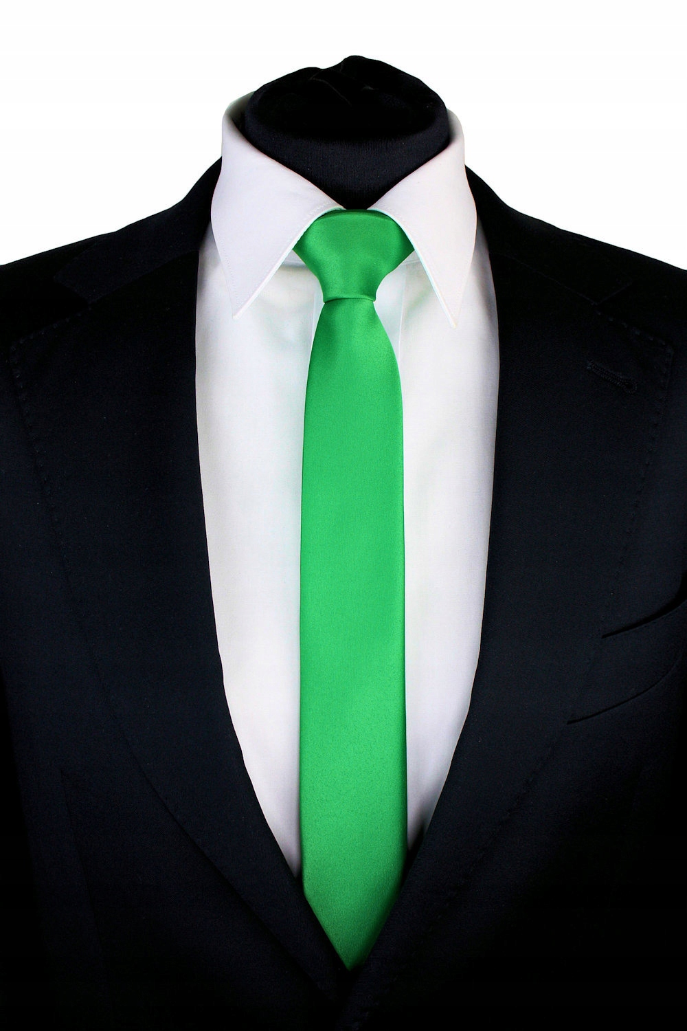 KRAWAT WĄSKI MĘSKI SLIM ŚLEDŹ 5 cm ZIELONY Kod producenta SP137