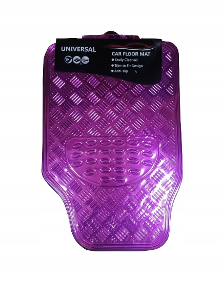 Dywaniki samochodowe gumowe Alu Chrom Różowe, uniwersalne, zestaw 4 szt.