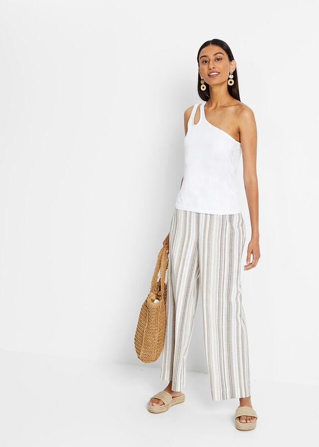 A62853 A17 TOP COLD-SHOULDER BIAŁY 40/42 Wzór dominujący bez wzoru