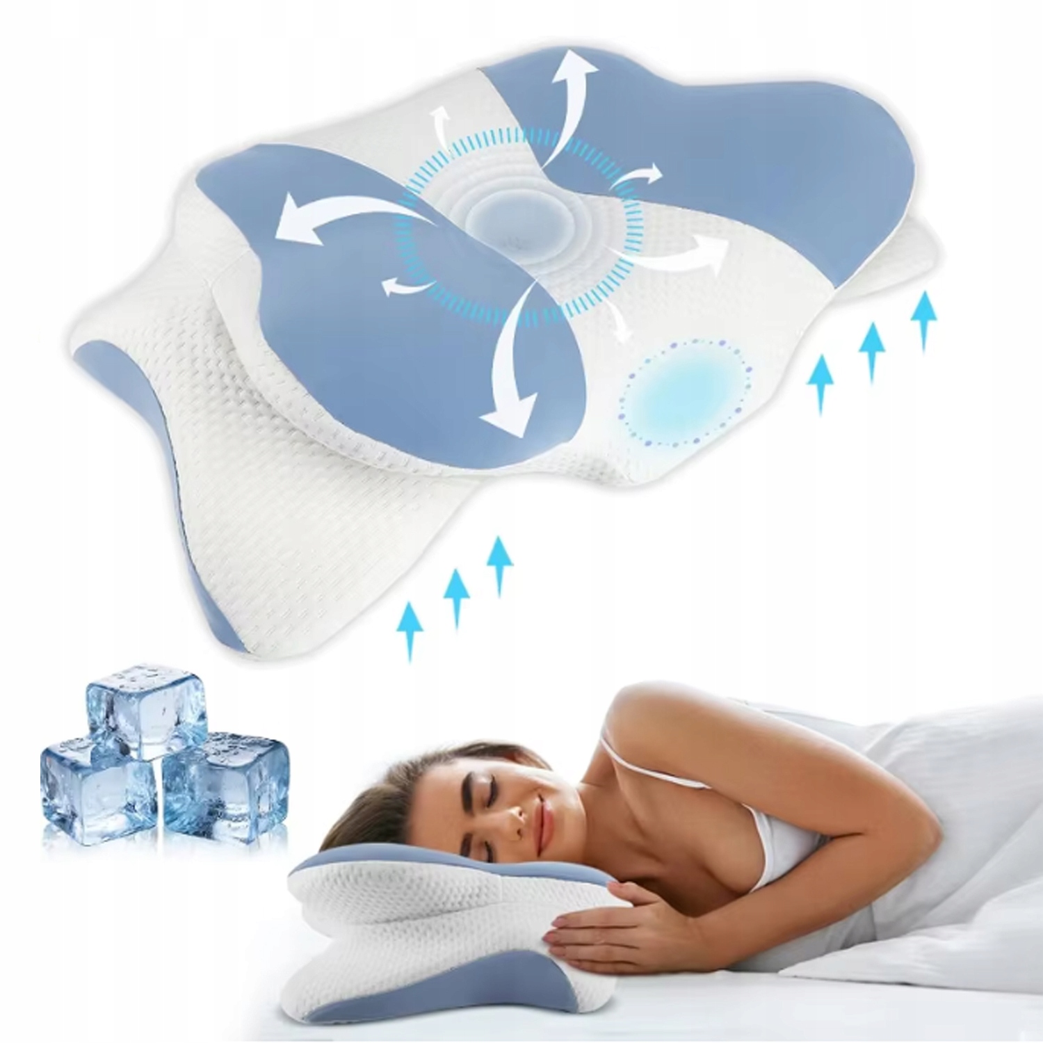 Poduszka Ortopedyczna Pianka Memory Przeciw Bólowi Pleców I Chrapaniu