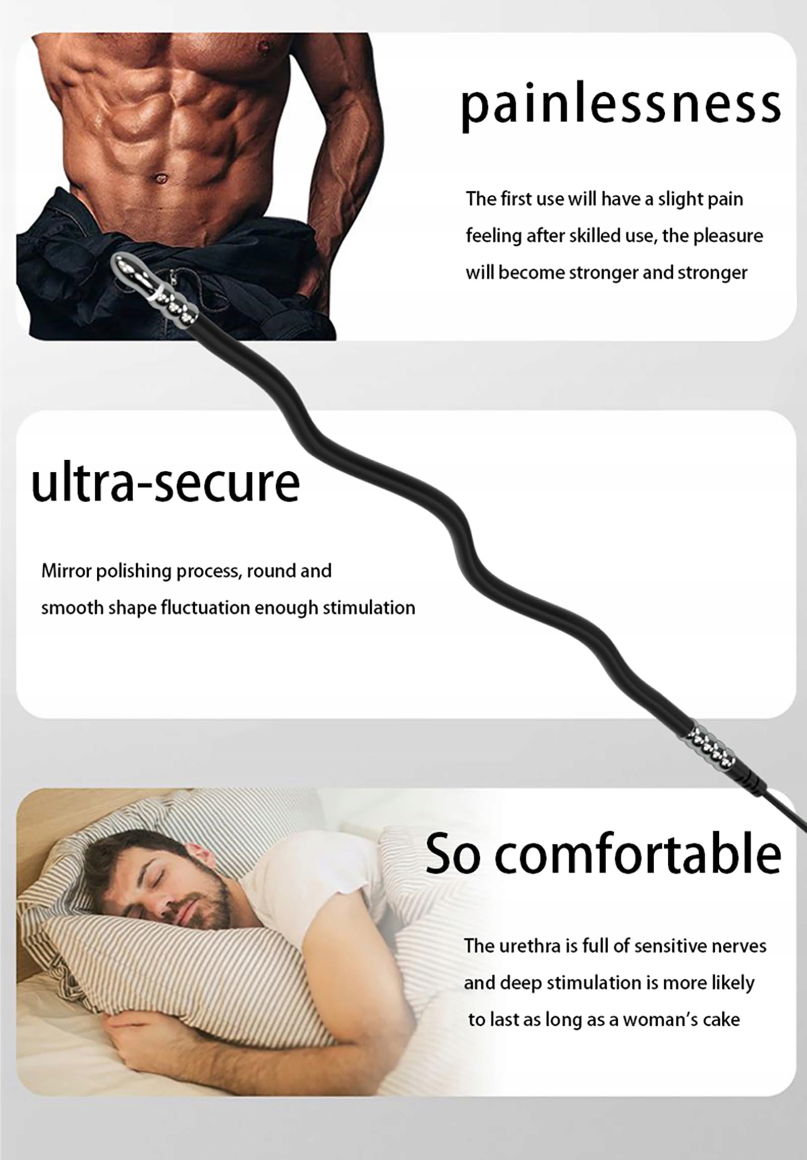 LZYLWC Elektro Stymulacja Mężczyzn Zestaw Dilatorów BDSM Prostata Plug — miniatura 8