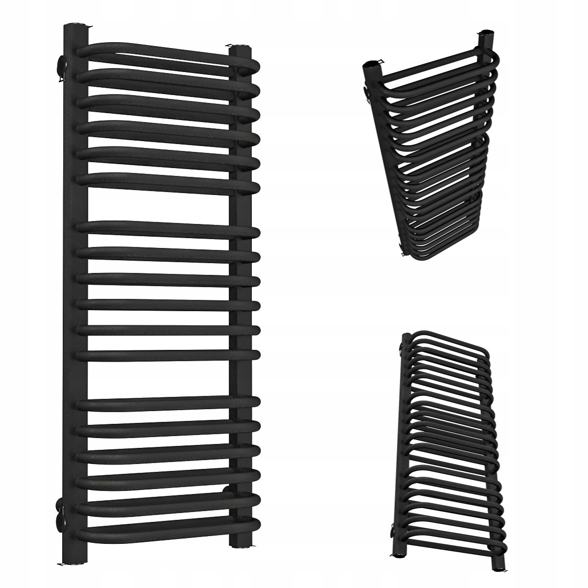 Koupelnový Radiátor Vertikální Double 940/300 Černá Struktura