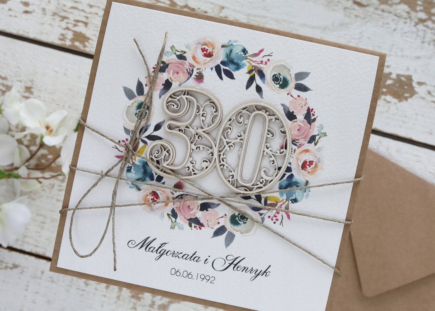 Přání k 30. výročí svatby, dárek handmade