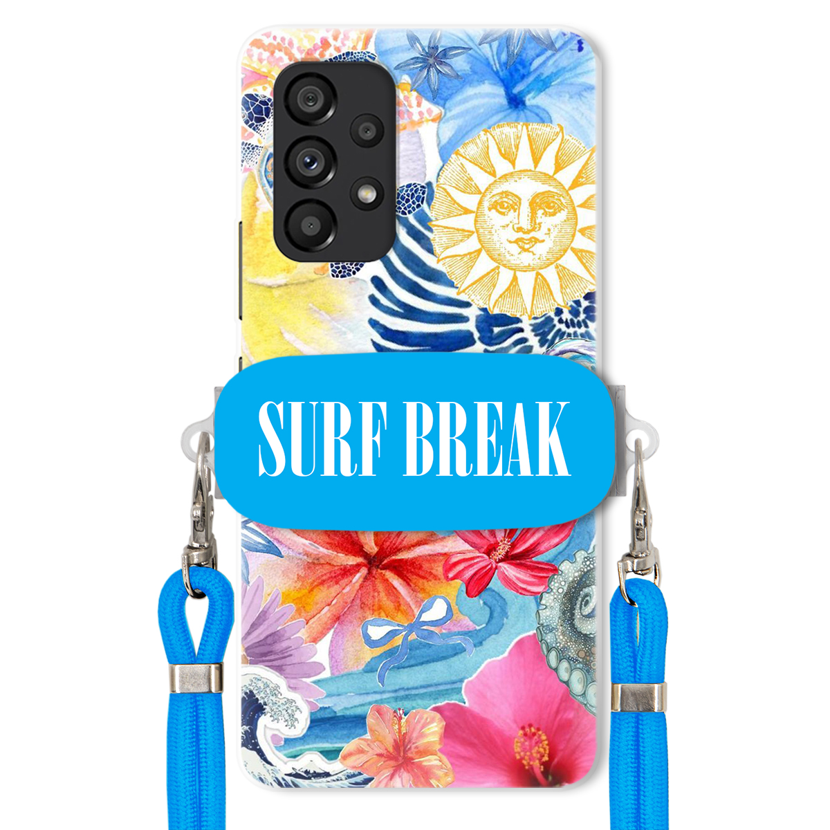 Puzdro pre Samsung M53 5G Crossbody Blue držiak Surf Break na dovolenku