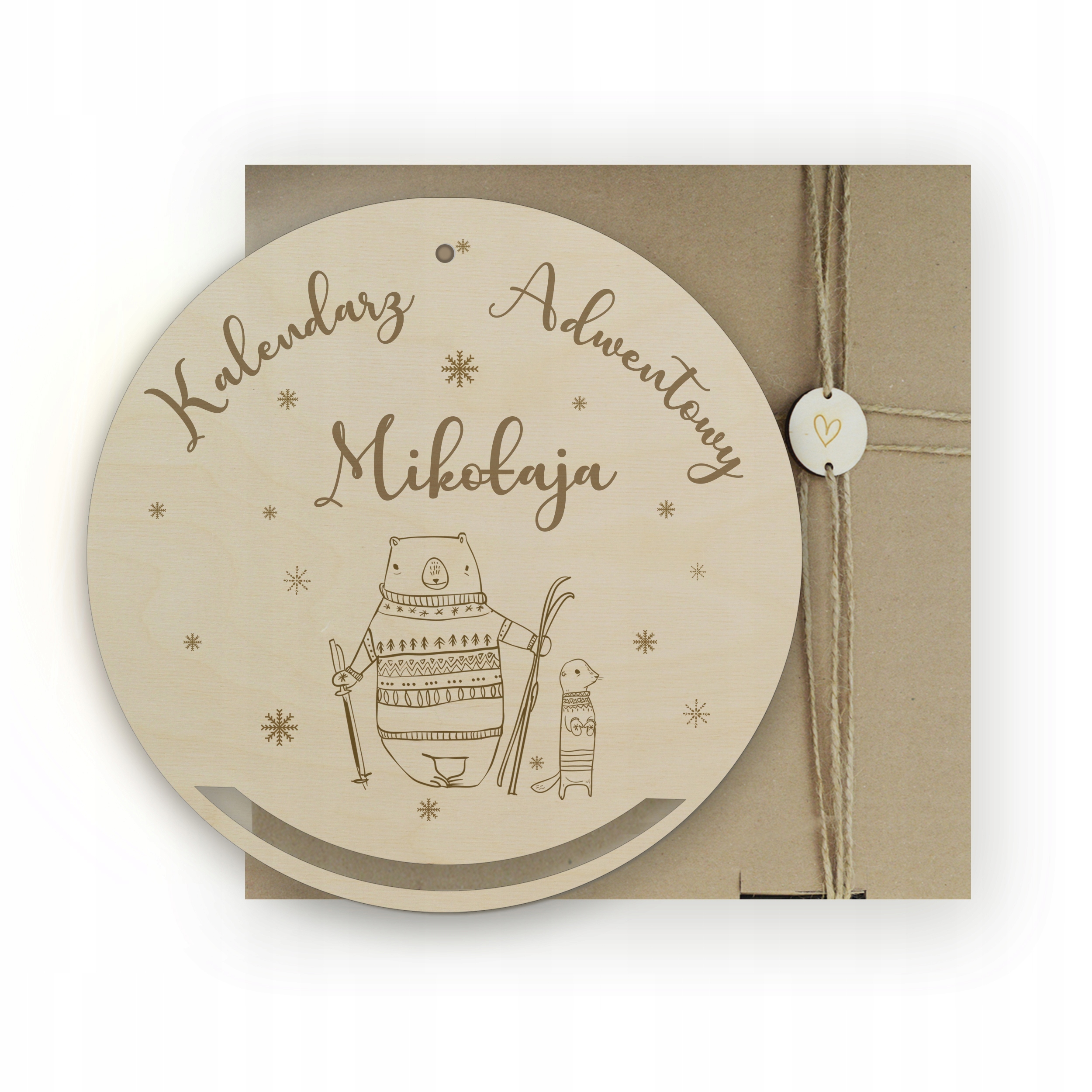 BAZA KALENDARZ ADWENTOWY DREWNIANY IMIĘ GRAWER