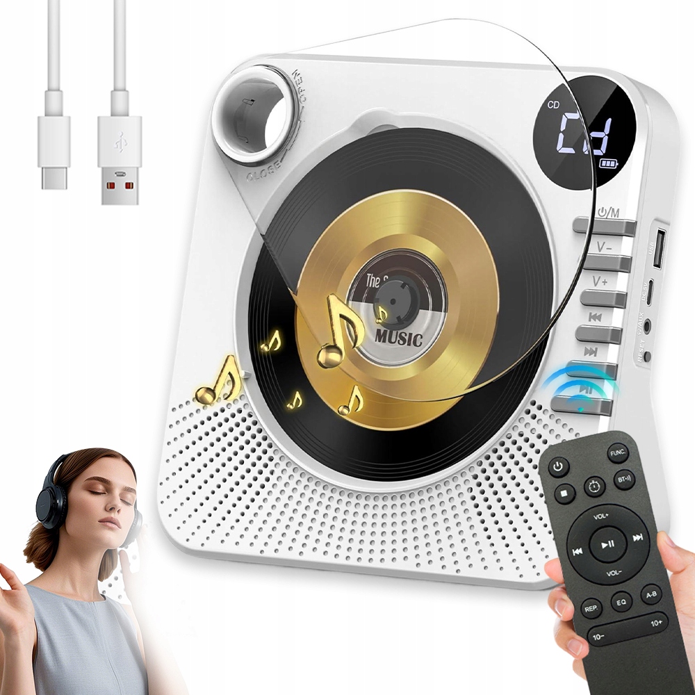 Přenosný CD přehrávač Bluetooth reproduktor Multifunkční rádio