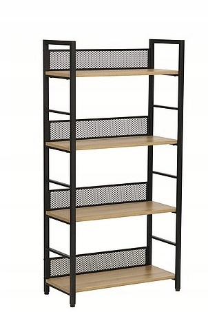 Regál stĺpiková skriňa Raw R4 dub/čierna 121 cm Sig