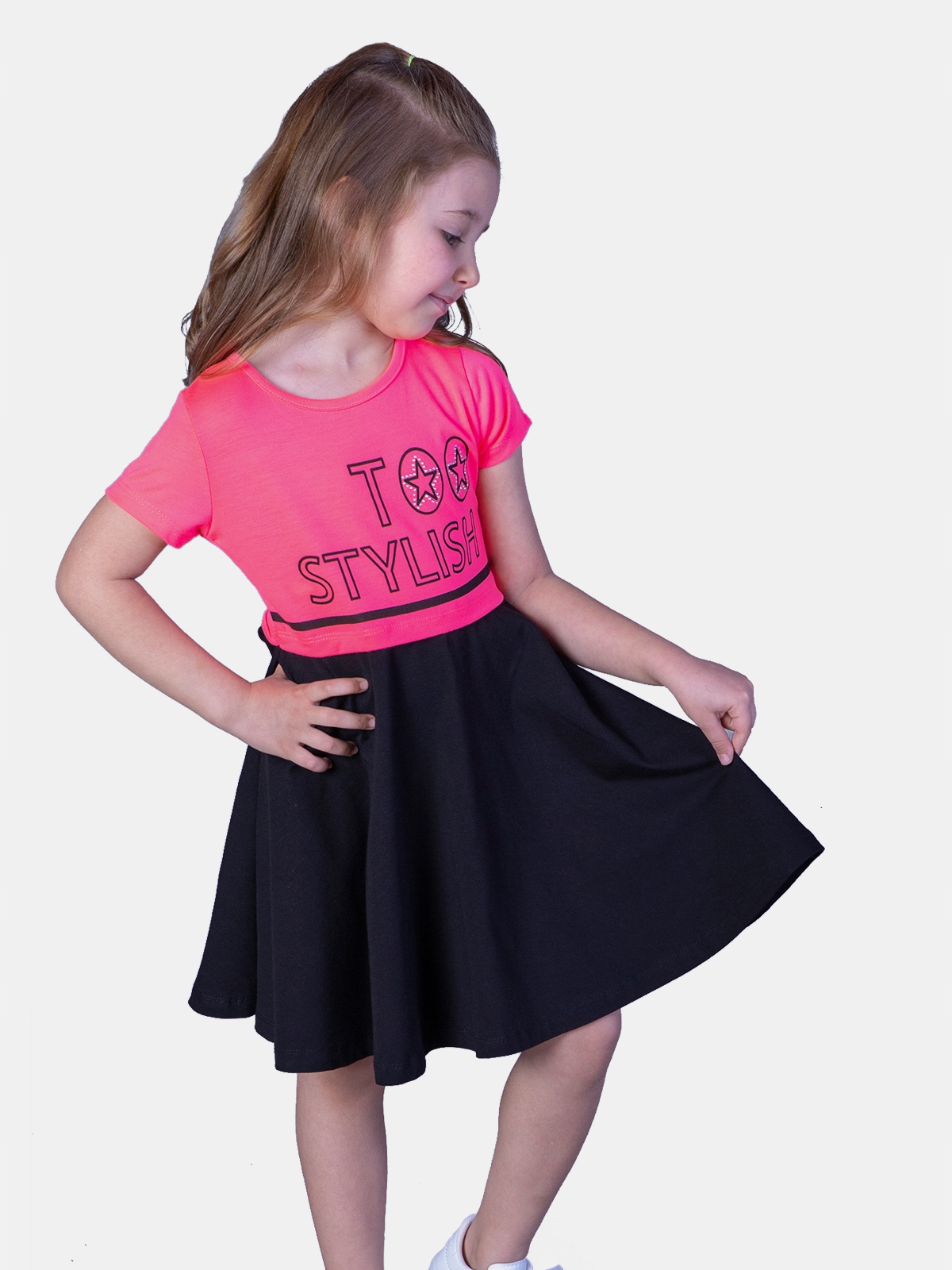 

Sukienka Letnia Rozkloszowana Bawełna różowa 116