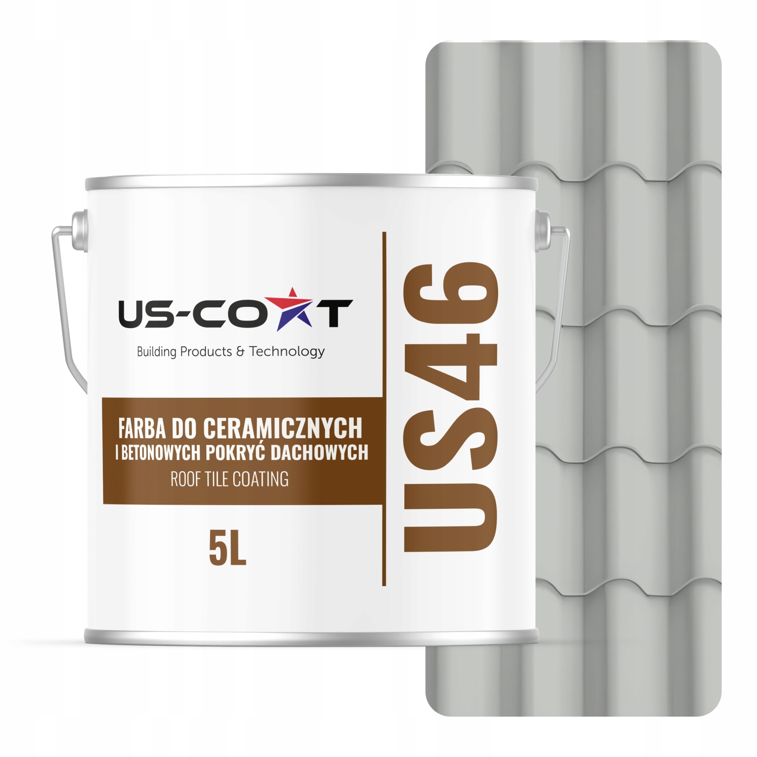Farba Na Strechu Keramických Betónových Krytín Svetlosivá Ral 7035 5 L Lesk