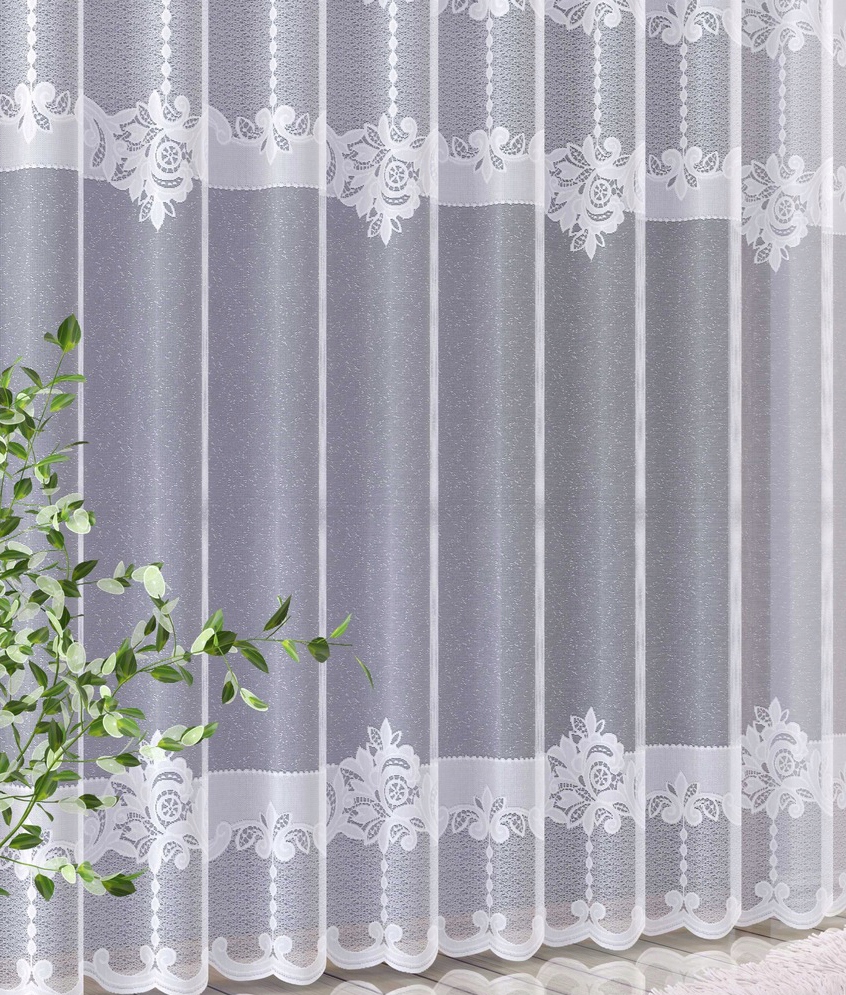 Mg Záclona 648/220 Bílá 500x250cm hotová obšitá Bt M