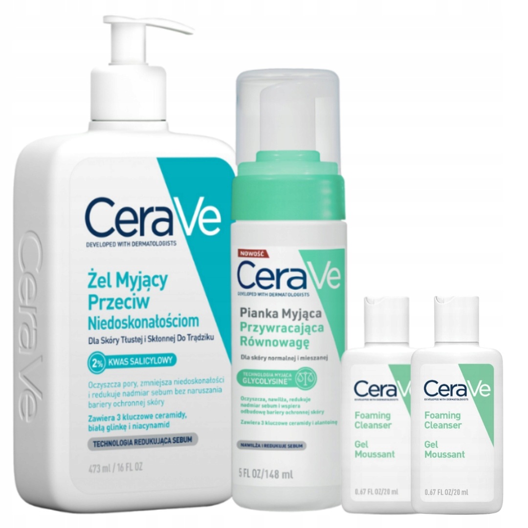 CeraVe Pianka oczyszczająca, Żel myjący przeciw niedoskonałościom 473ml