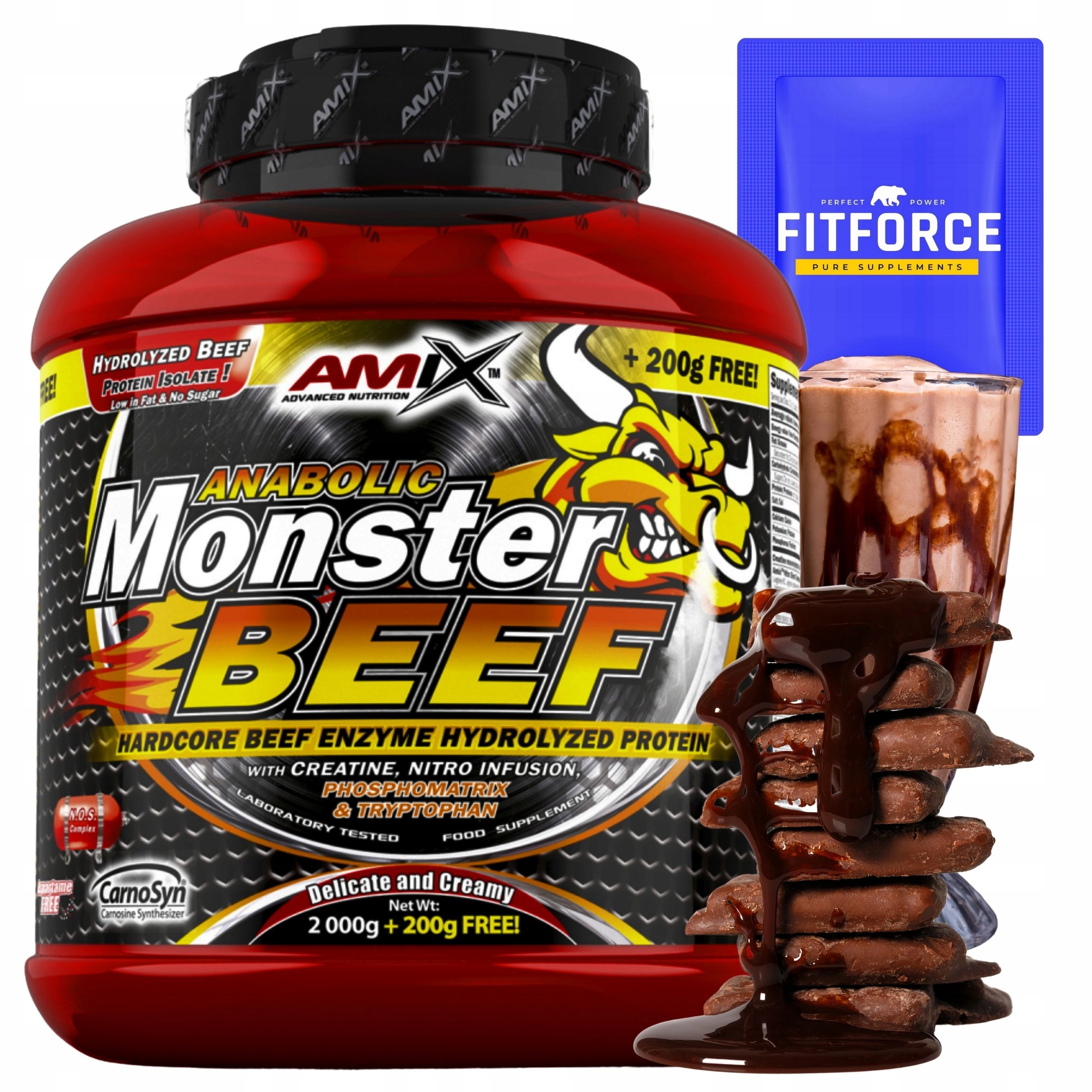Amix Anabolic Monster Beef Protein 90% Hovězí protein 2.2 kg Čokoládový