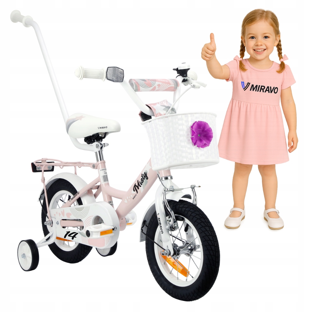 Rowerek Dziecięcy 14 Cali Rower Dla Dziewczynki Koszyk I Prowadnik