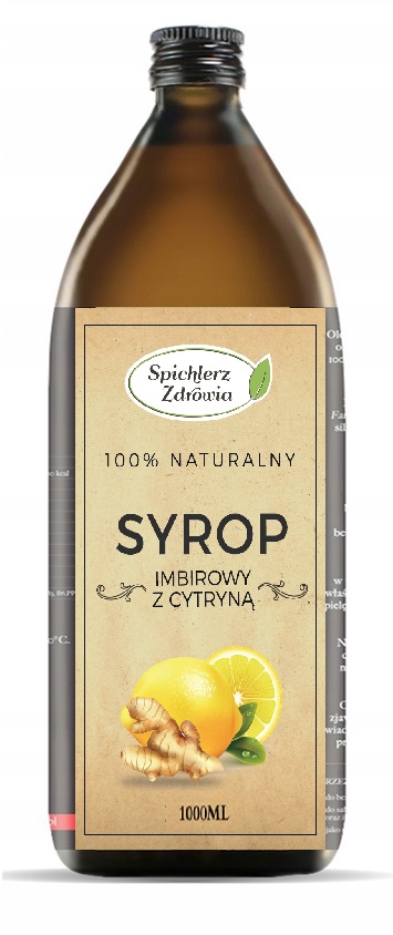 Levně Zázvorový Sirup S Citronem 1L 1000 ML 100% Zázvorová Šťáva Nfc Zdravá Značka
