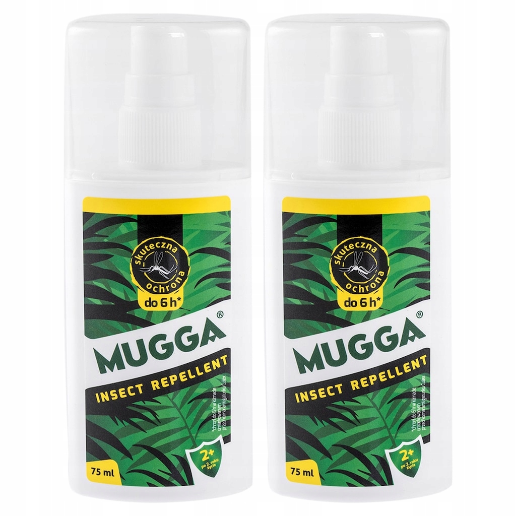 Repelent Spray Środek na owady kleszcze Mugga spray 9,5% Deet 75 ml 2 szt.