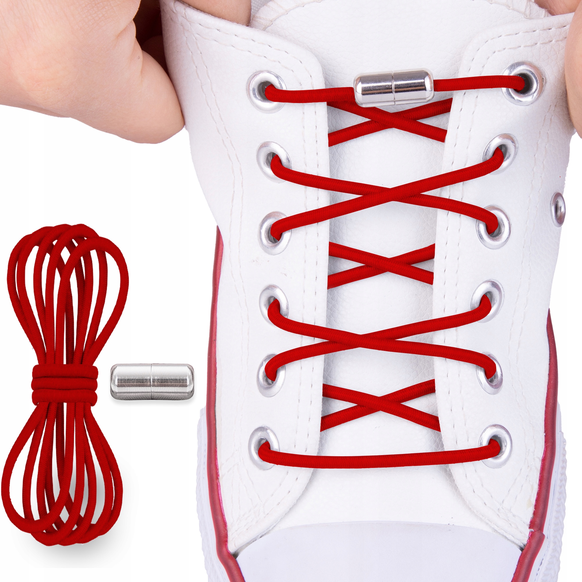 

Sznurówki do butów Skręcane bez wiązania Czerwone