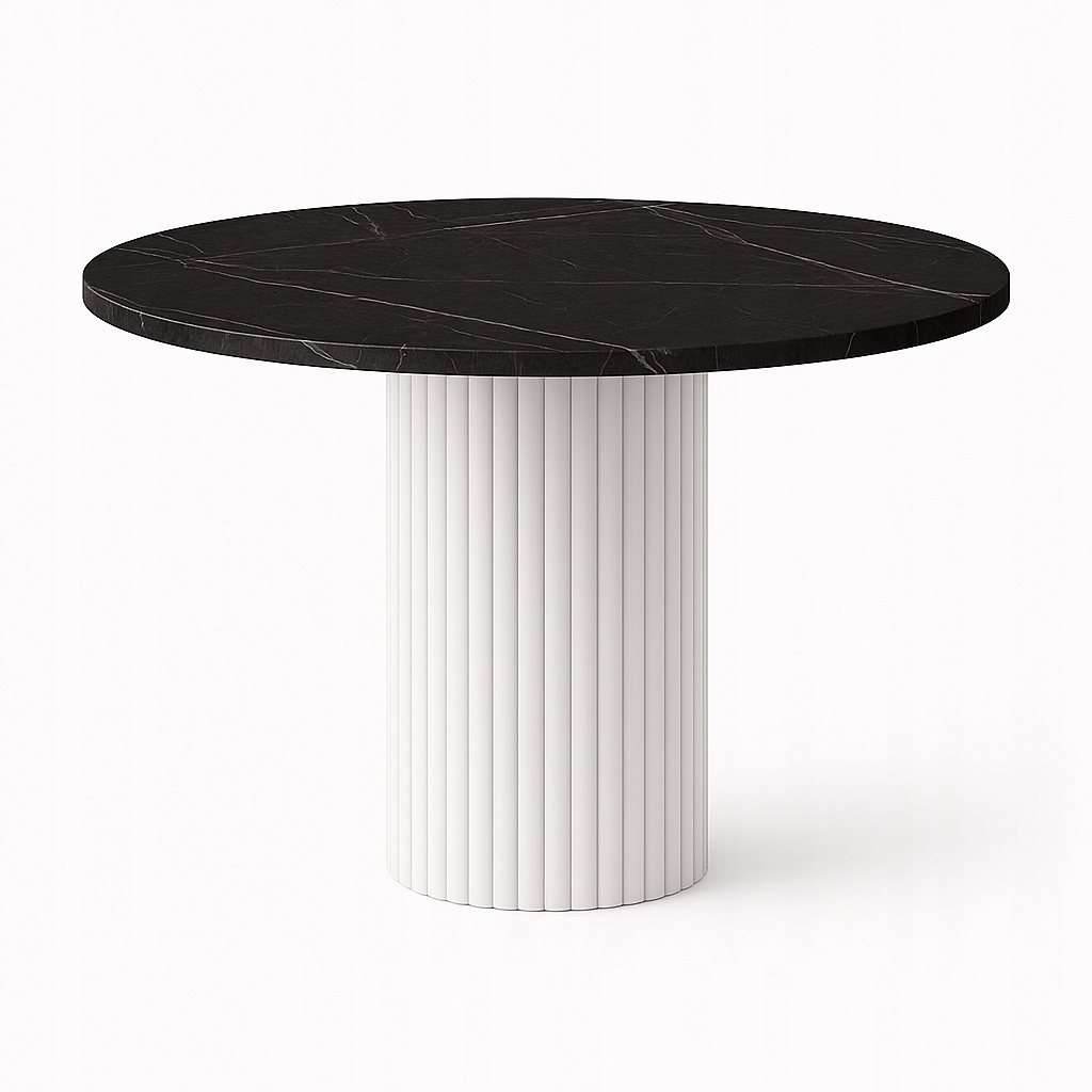 Stůl na kovové noze, stůl Mramor Černý 100 cm, kancelářský stůl Loft