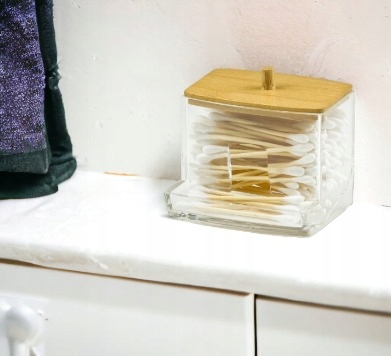 POJEMNIK na PATYCZKI DO USZU z podajnikiem bambus Kod producenta 569139