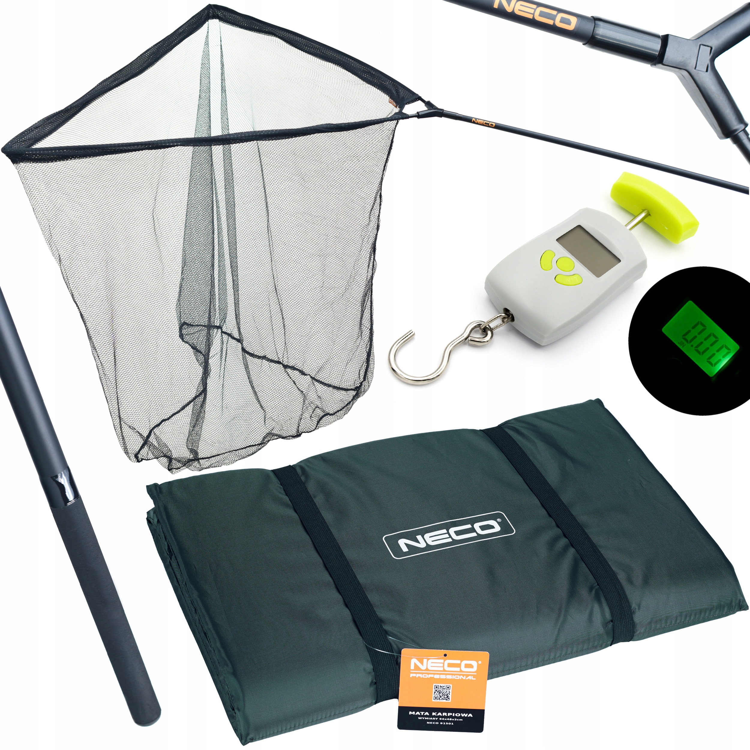 Podběrák Pouzdro Kaprová Podložka Rybářská Váha Sada