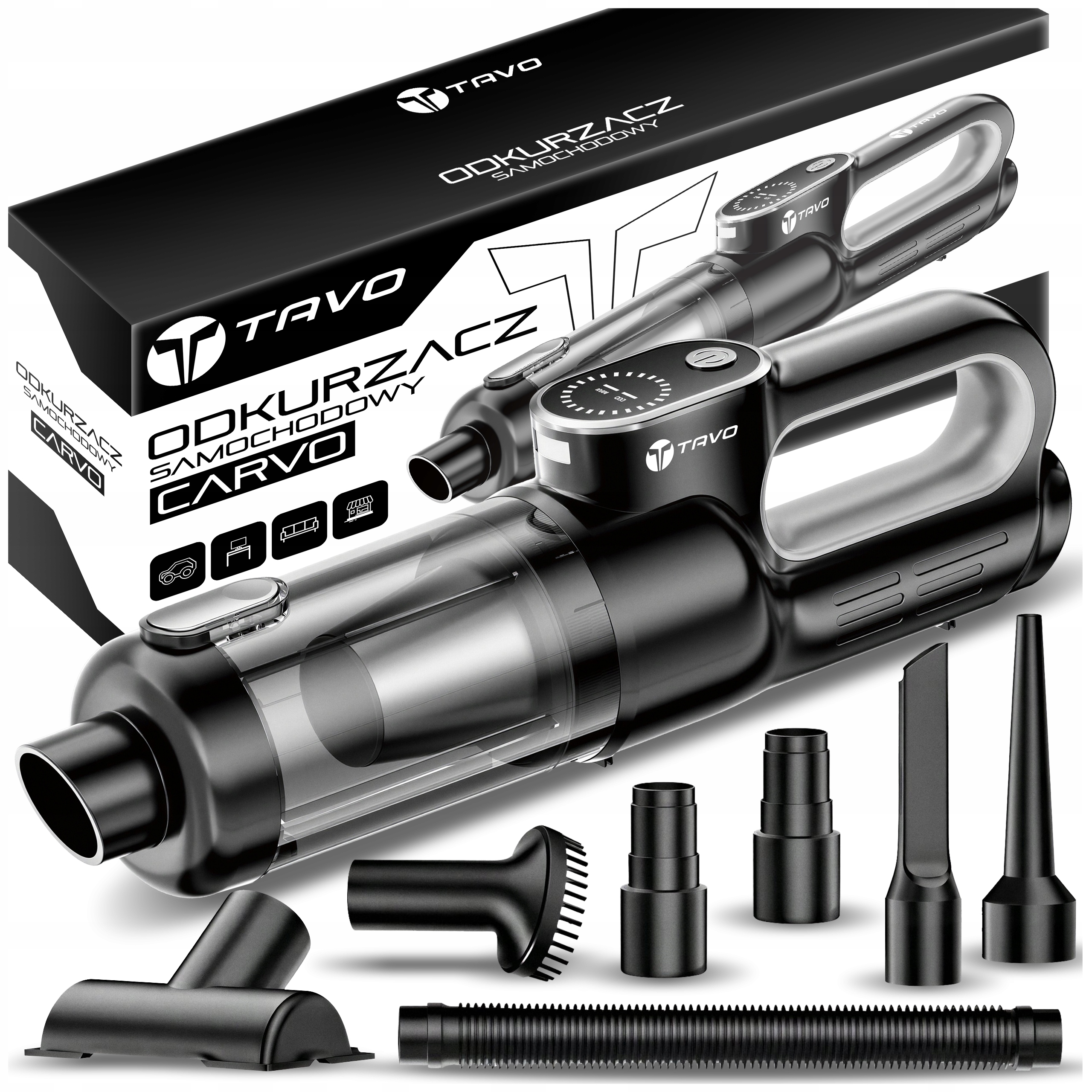 Odkurzacz Ręczny Bezprzewodowy 20Kpa Samochodowy Mocny Akumulatorowy