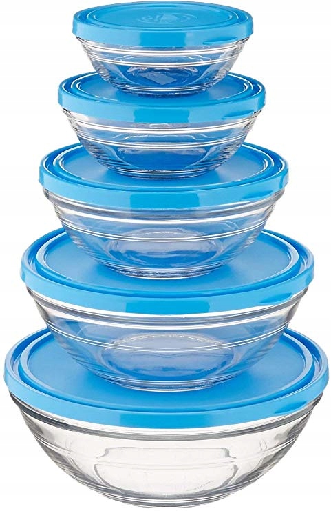 Zestaw pojemników szklanych Duralex Freshbox niebieskie 5 sztuk