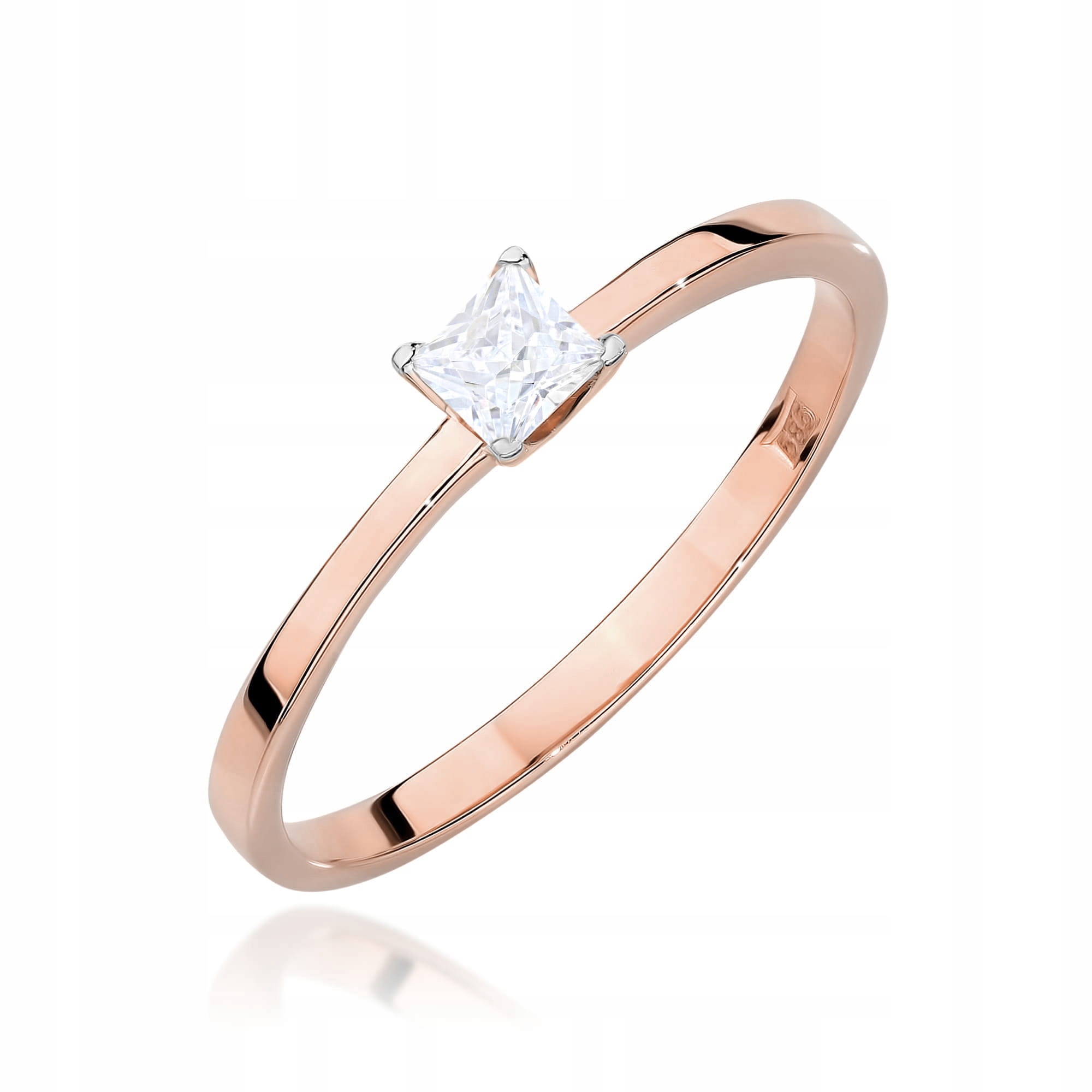 Prstýnek z růžového zlata 585, dámský zásnubní diamant, jako dárek