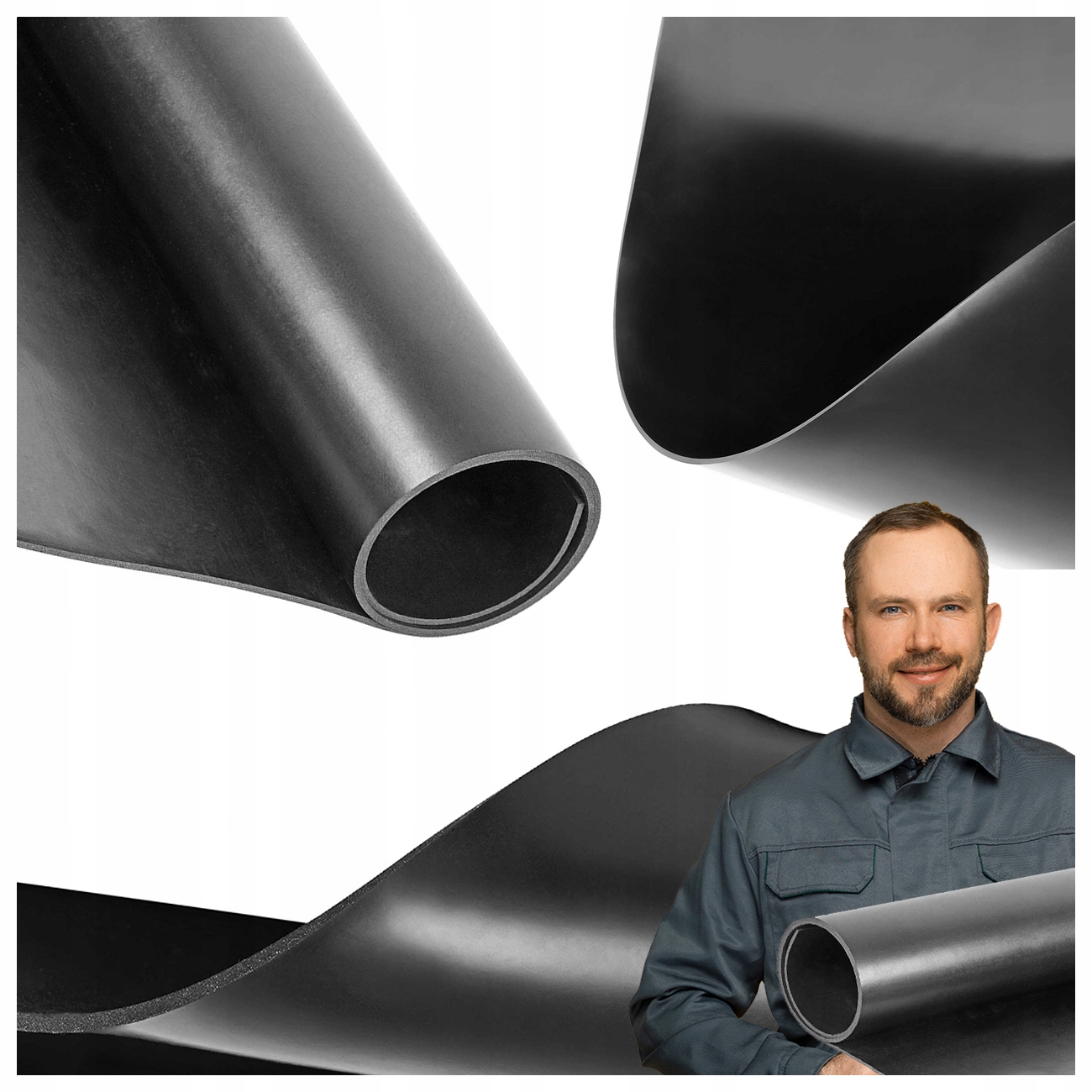 PŁYTA GUMOWA SBR 3MM MATA ARKUSZ WYKŁADZINA WSZECHSTRONNA CZARNA GŁADKA