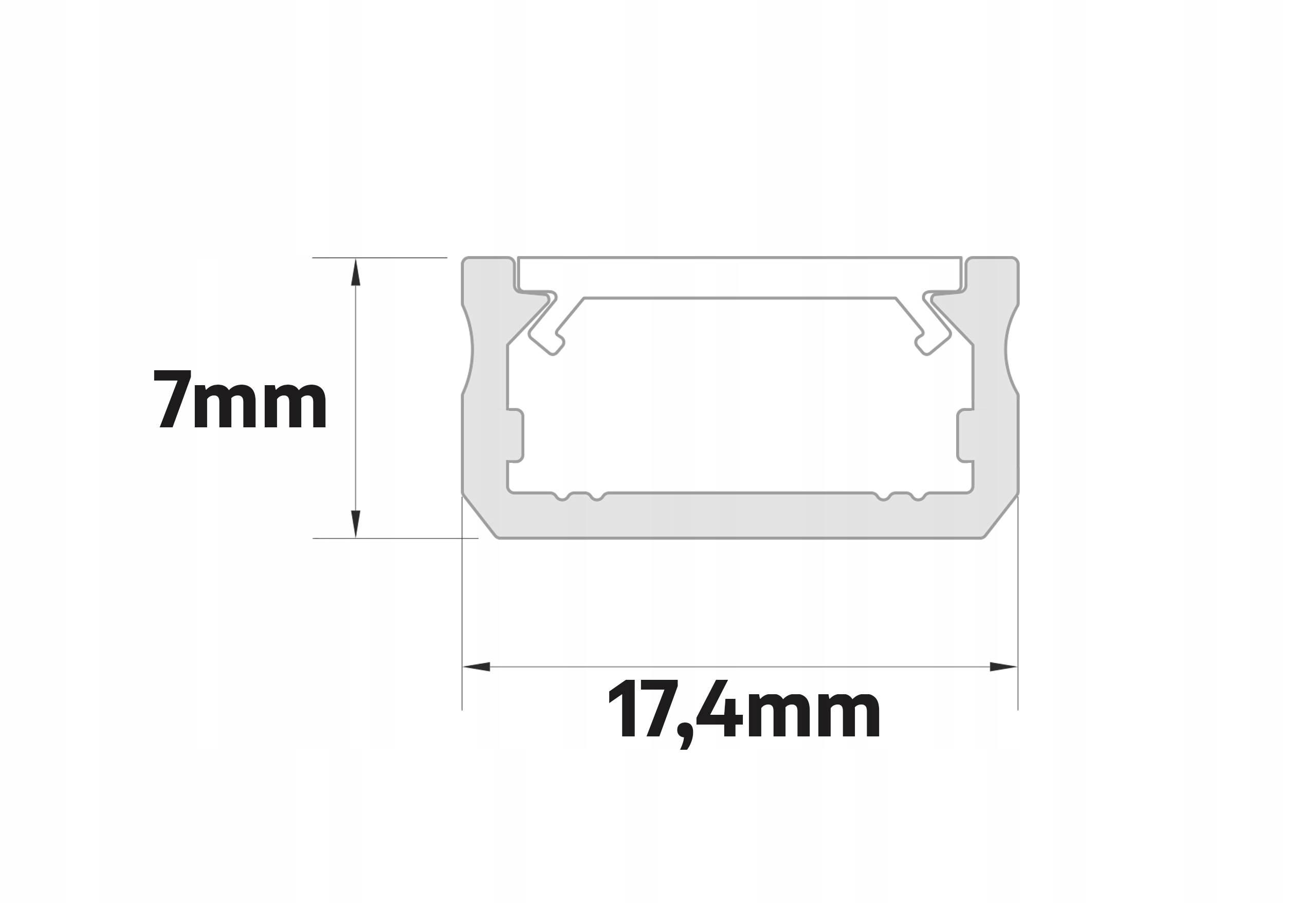 profil LED aluminiowy DO TAŚMY LED Z KLOSZEM 2m anodowany Typ profil do LED