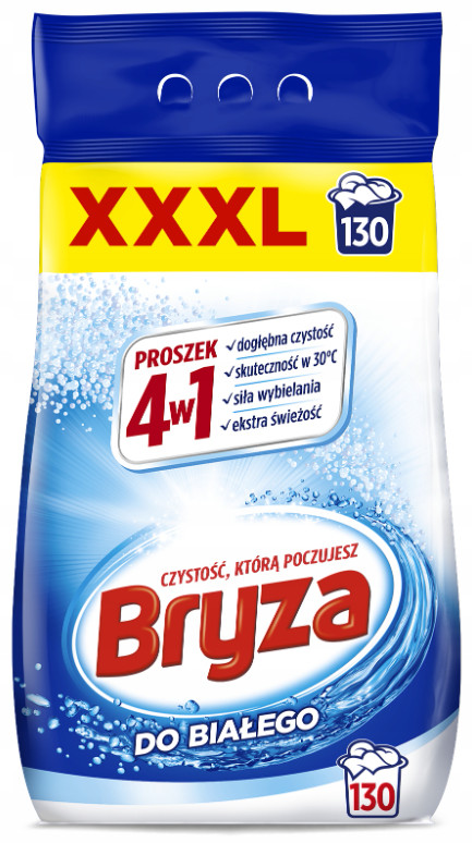 Levně Bryza 4v1 Prášek na praní bílý 8,45 kg 130 praní