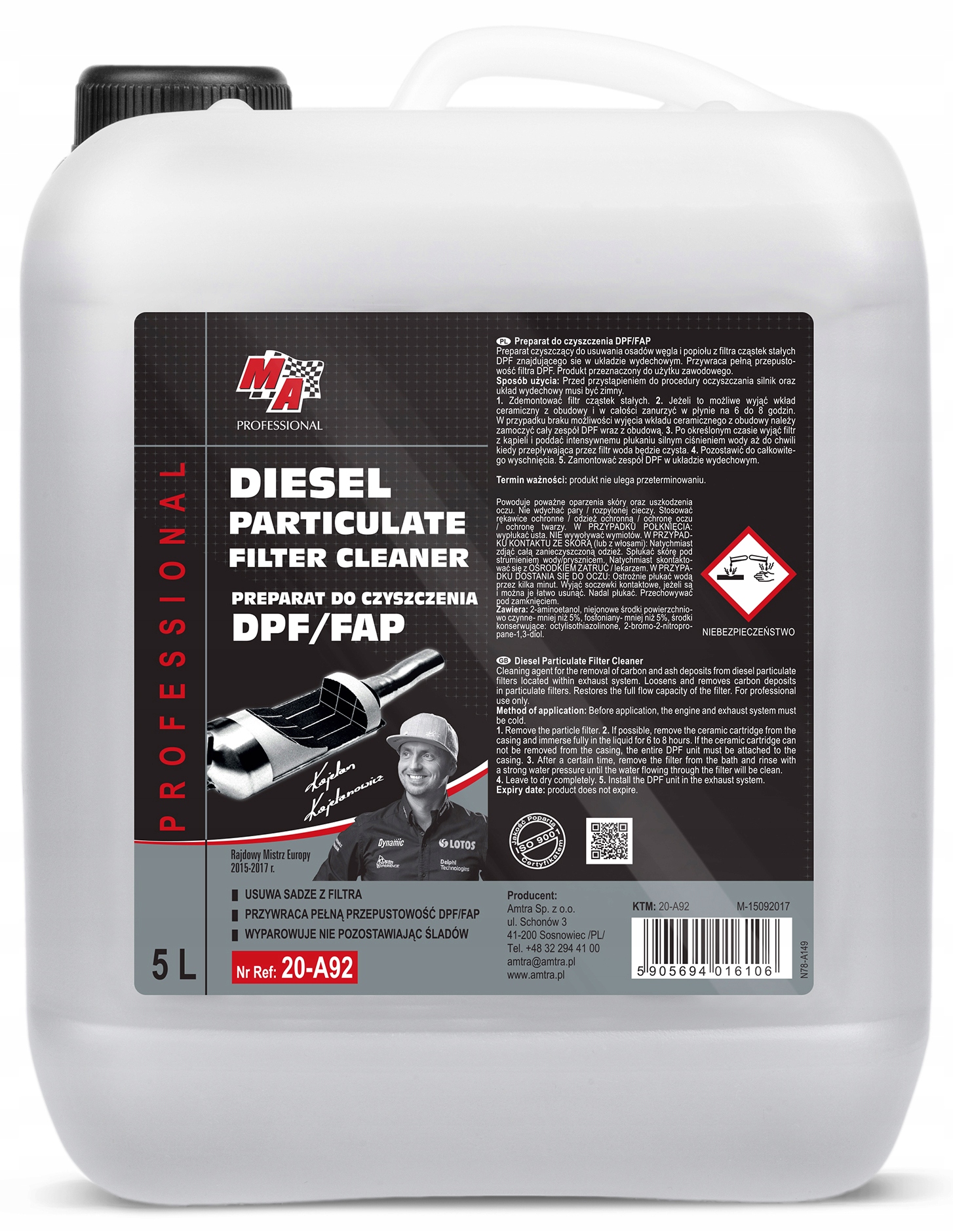 MA PROFESSIONAL - PREPARAT DO CZYSZCZENIA DPF/FAP DPF CLEANER - 5L