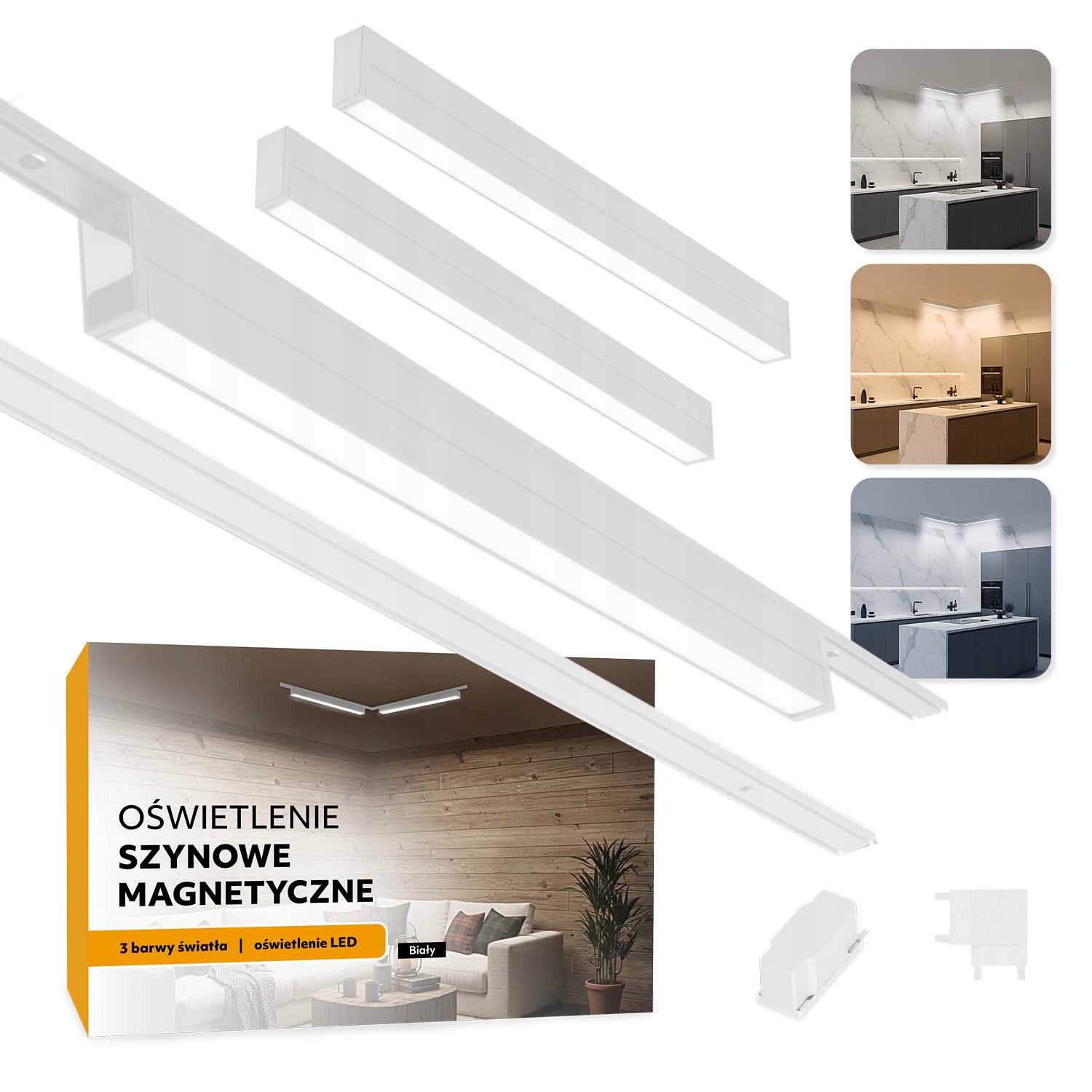 Magnetické koľajnicové osvetlenie 2x Lišta 1 m 2x 20 W Led lampa 3CCT biela