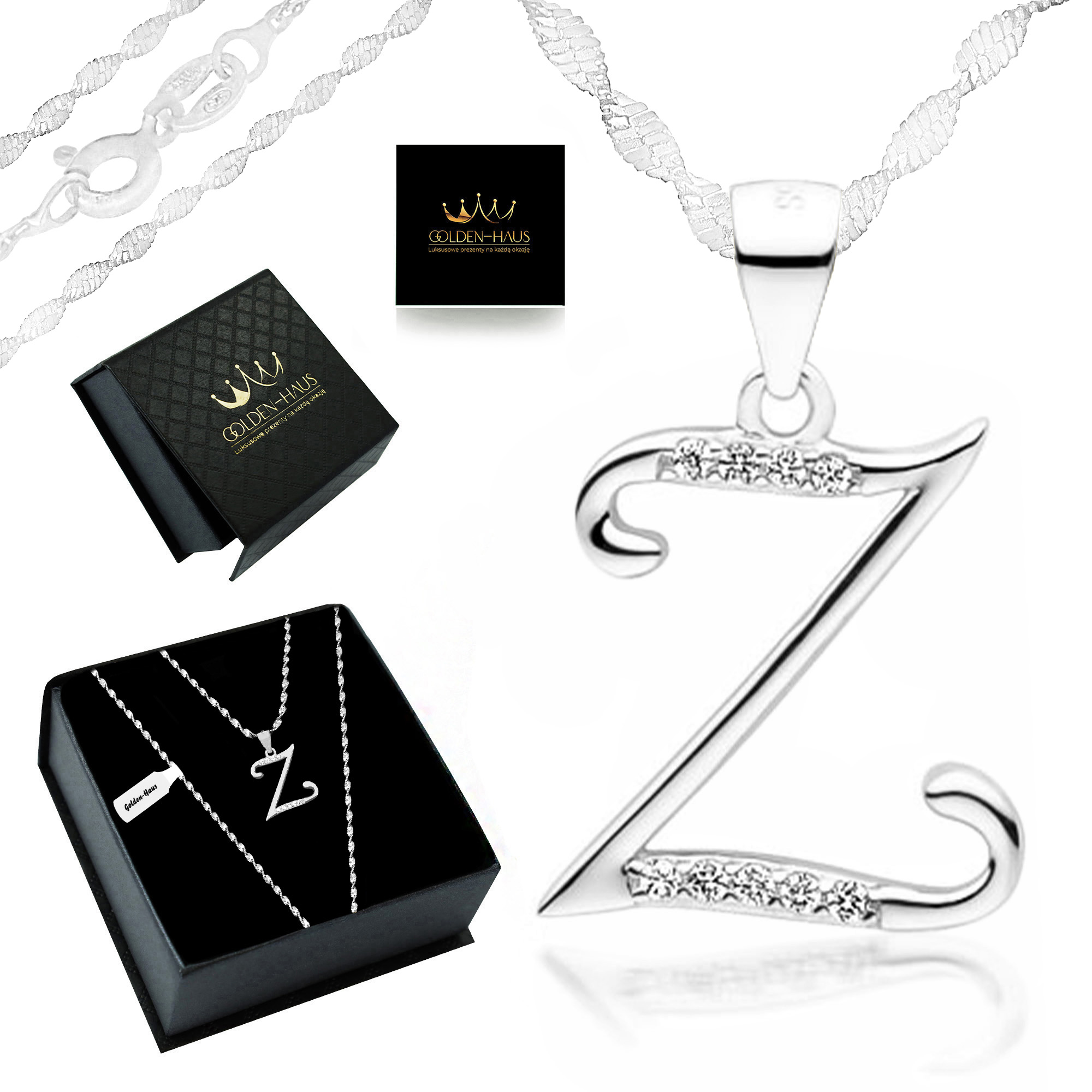 Stříbrný Řetízek Přívěsek Písmenko Z Roku 925 Italský Kroucený Pevný