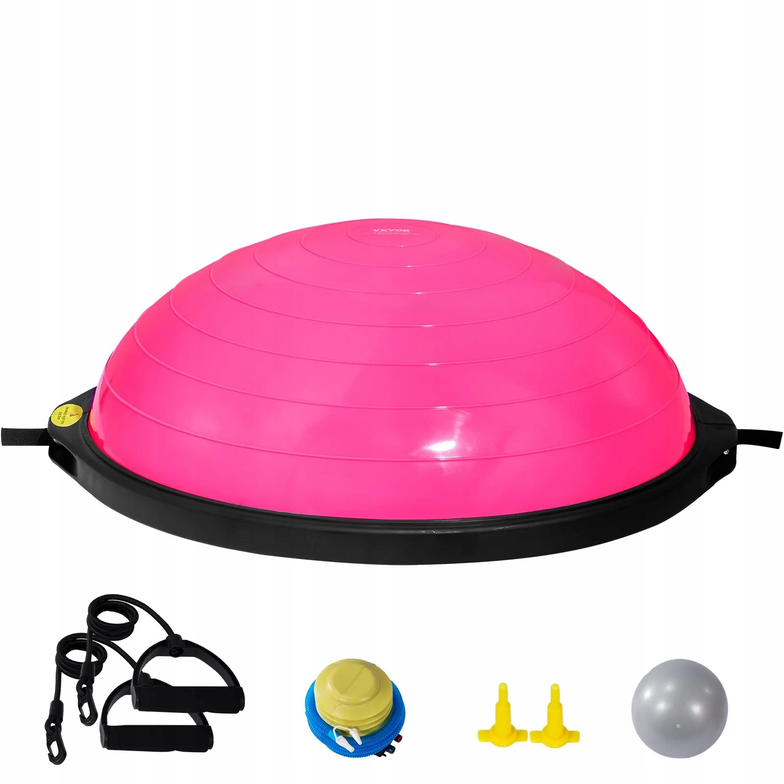 Gymnastický míč 60 cm, polokoule, fitness rovnováha s odporovým pásem