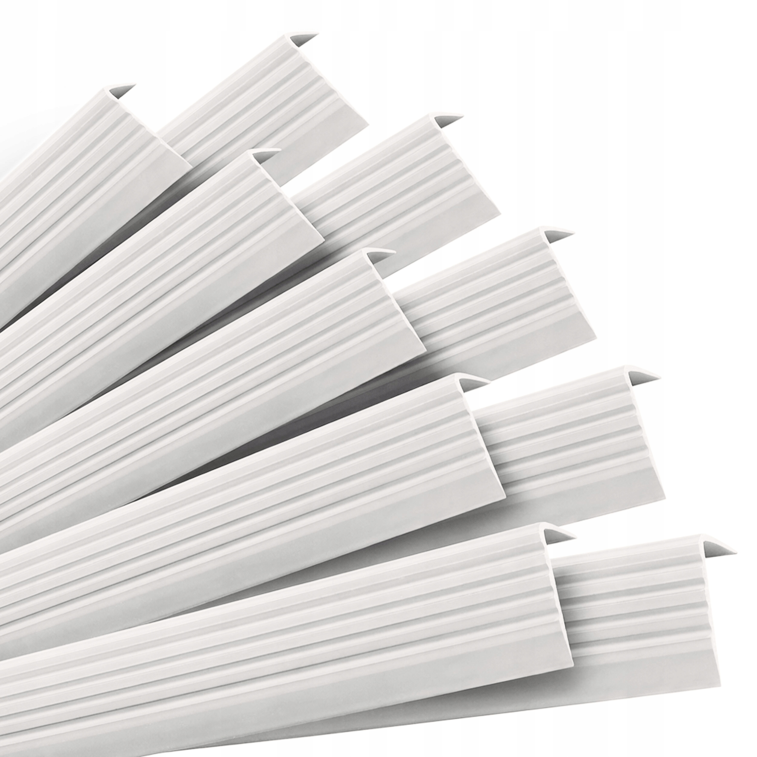 10x Samolepící protiskluzové schodišťové profily, bílé, 40x25 mm, 100