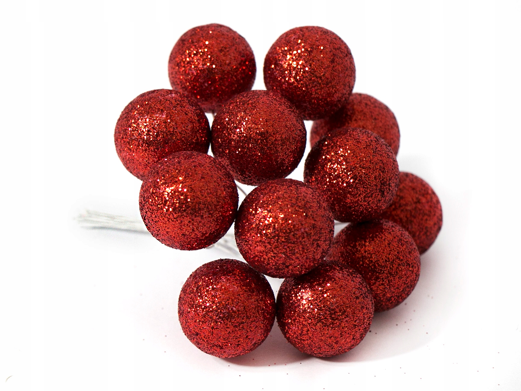 

Bombki Kulki Brokatowe Na Druciku 12szt 2,5cm