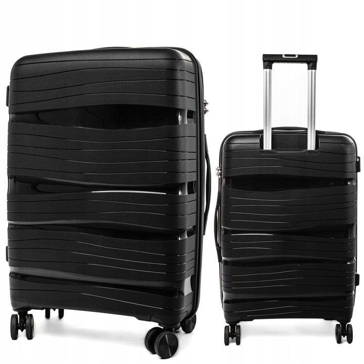 Duża Walizka Exclusive Rgl Mocna Polipropylen Bagaż Rejestrowany Tsa Czarna