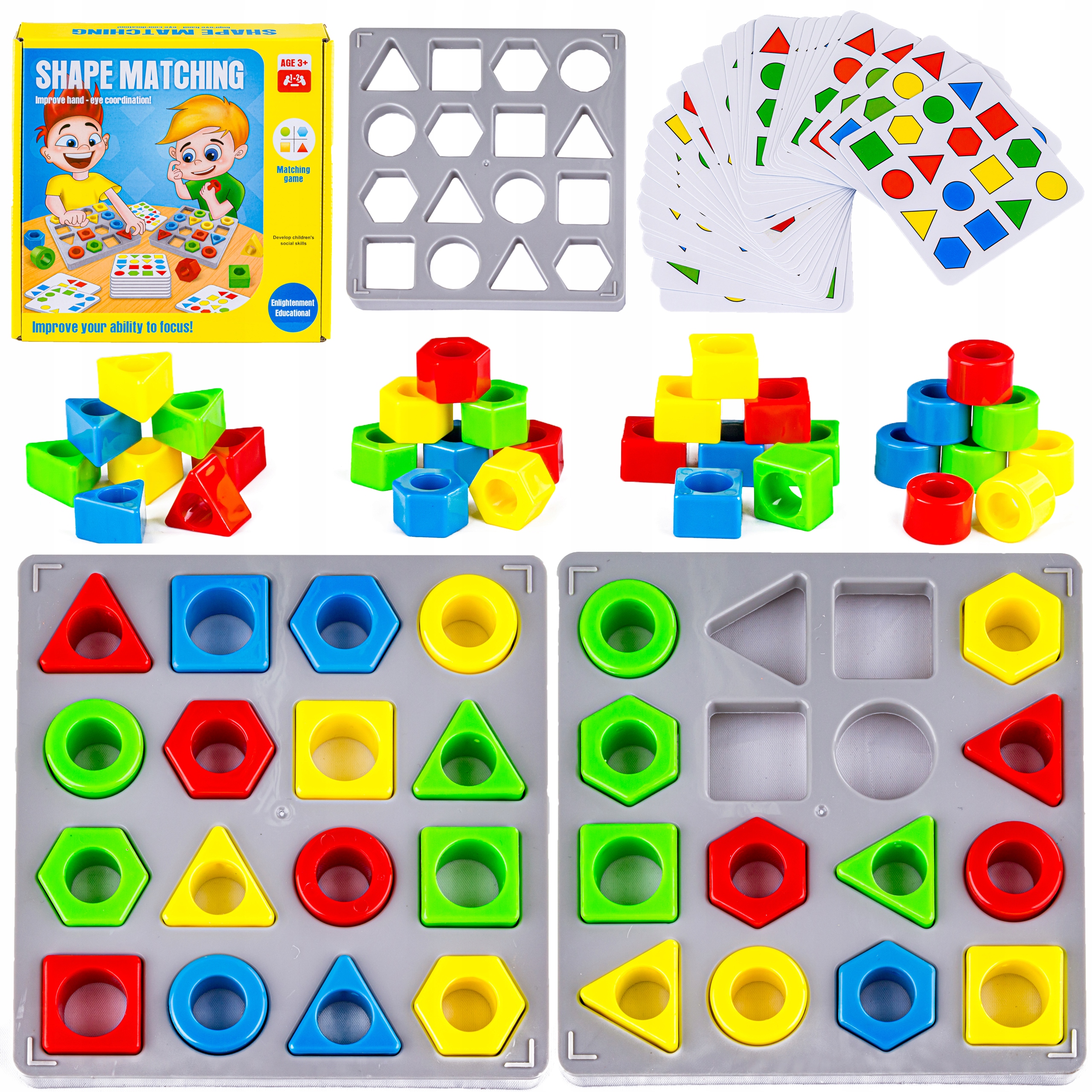 GRA DOPASUJ KSZTAŁTY KOLORY FIGURY SORTER puzzle