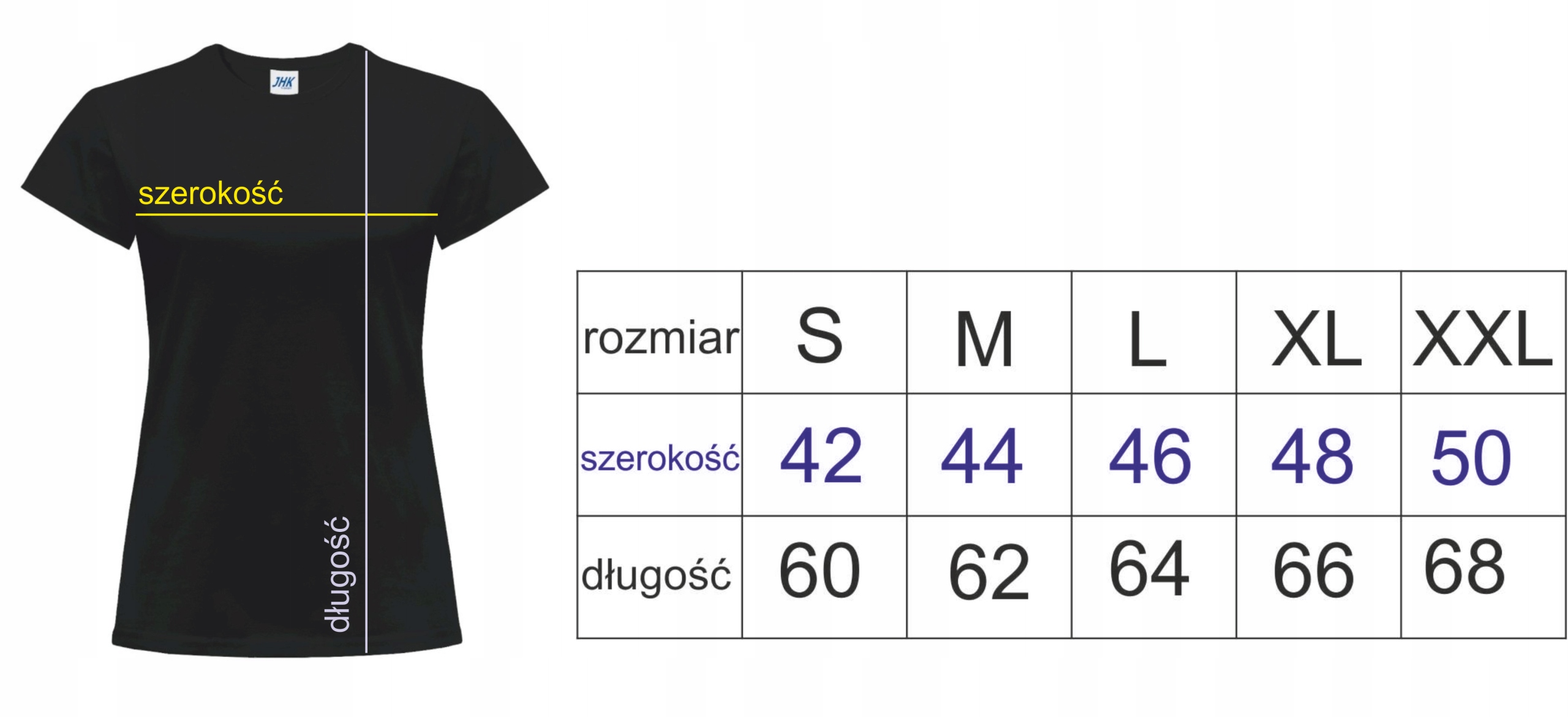 Koszulka damska 2 x TWOJE logo przód+tył BIAŁA FV Rozmiar uniwersalny